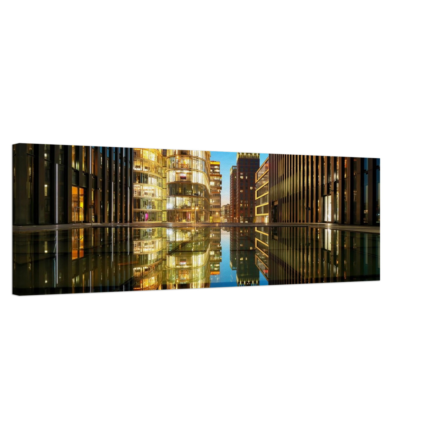 Wandbild naechtliche metropole futuristische stadtlandschaft als premium wandbild in vielen groessen