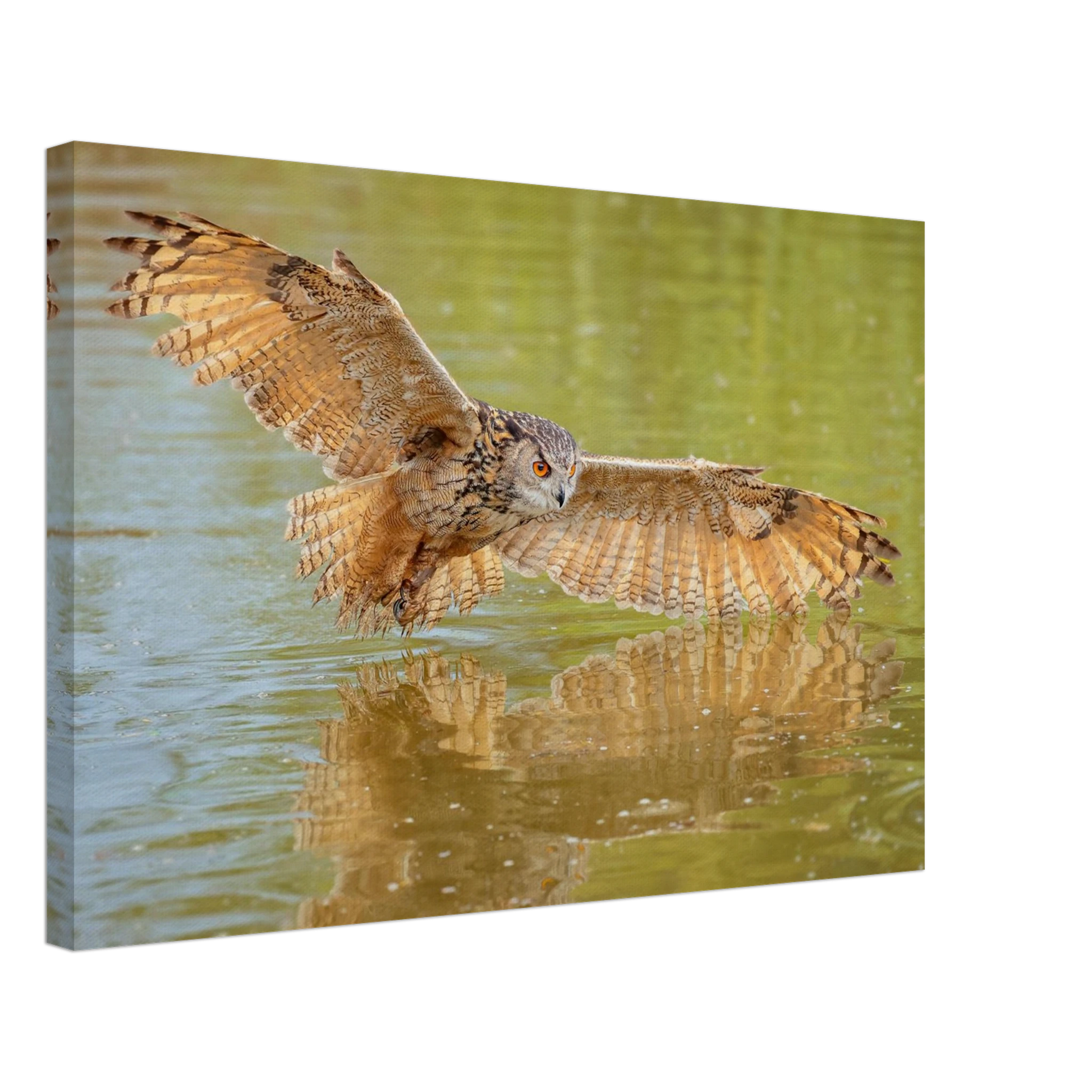 Wandbild majestaetischer uhu im jagdflug atemberaubende wildtierkunst in verschiedenen groessen