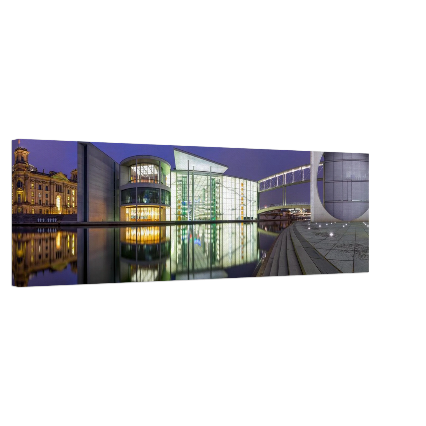 Wandbild berlin impression bei nacht leuchtende architektur als kunstdruck