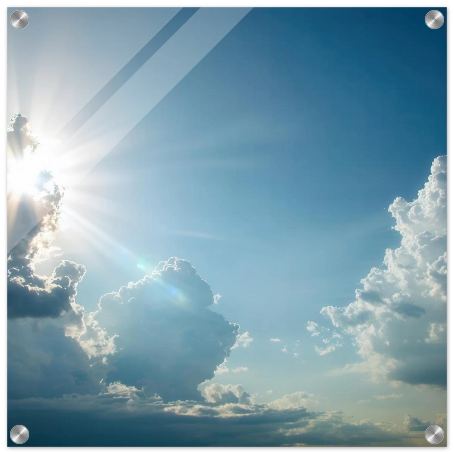 Wandbild sonnenstrahlen durch wolken atmosphaerische himmelskunst in verschiedenen groessen