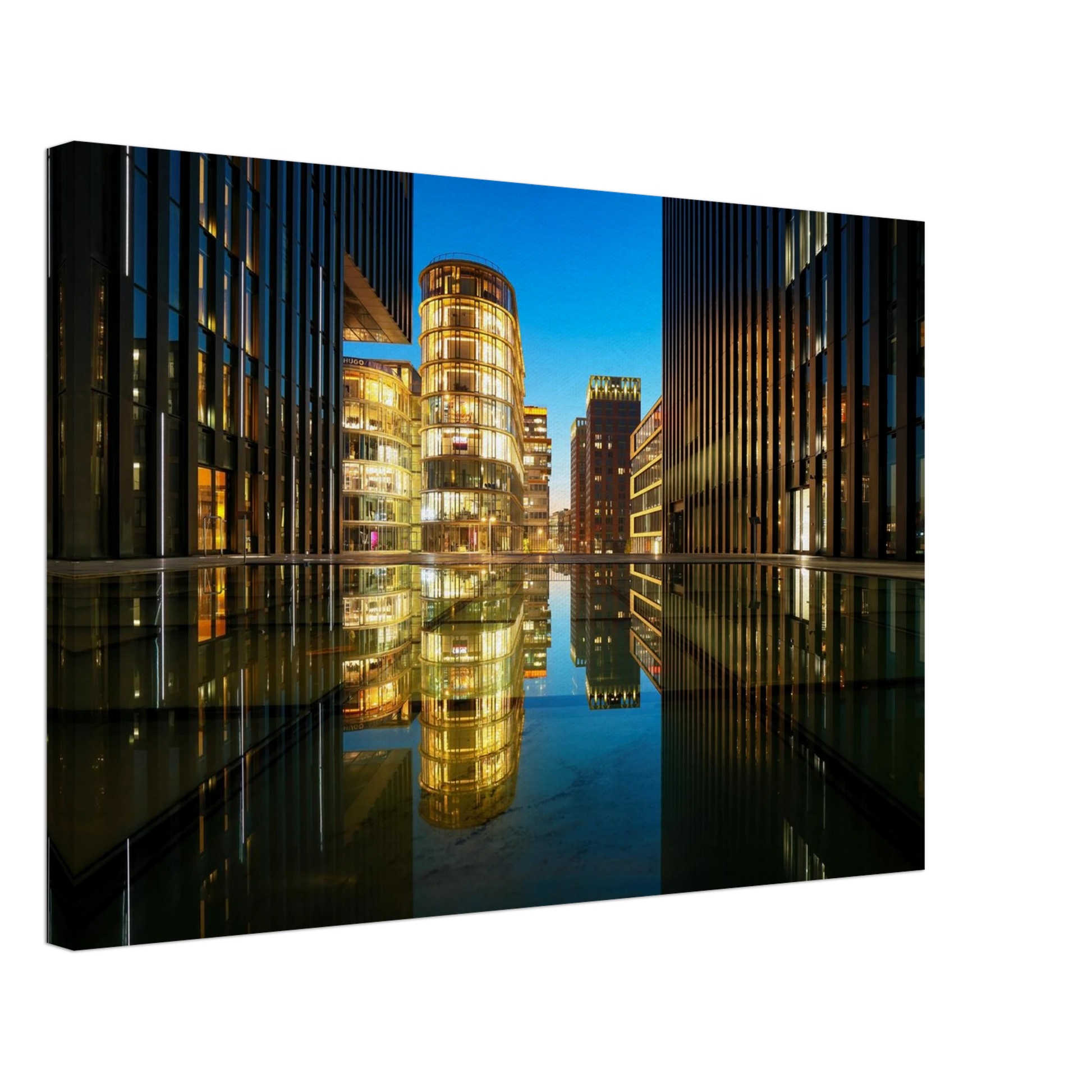 Wandbild naechtliche metropole futuristische stadtlandschaft als premium wandbild in vielen groessen