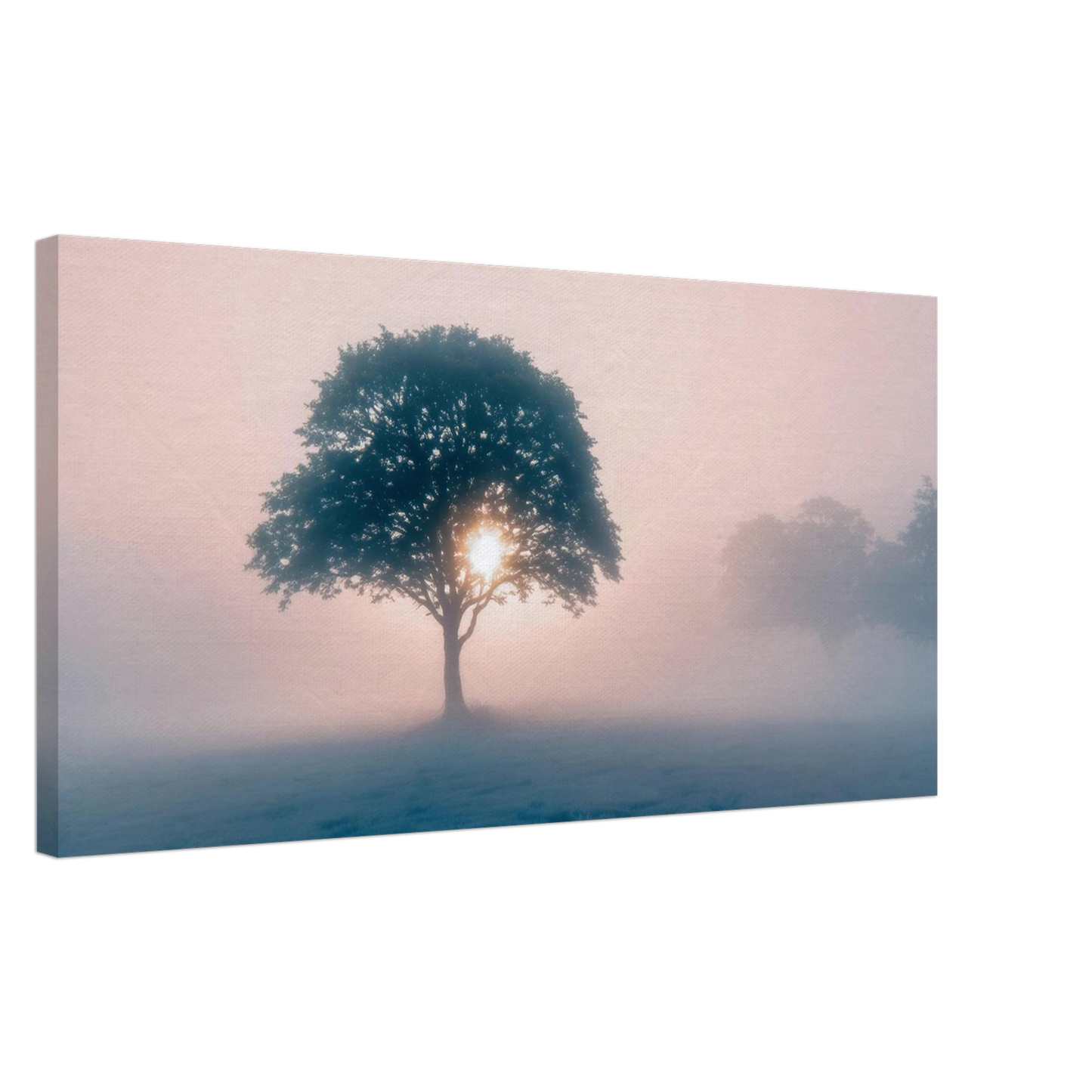 Wandbild mystischer morgendaemmerung baum traumhaftes landschaftsbild fuer ihre wohlfuehloase