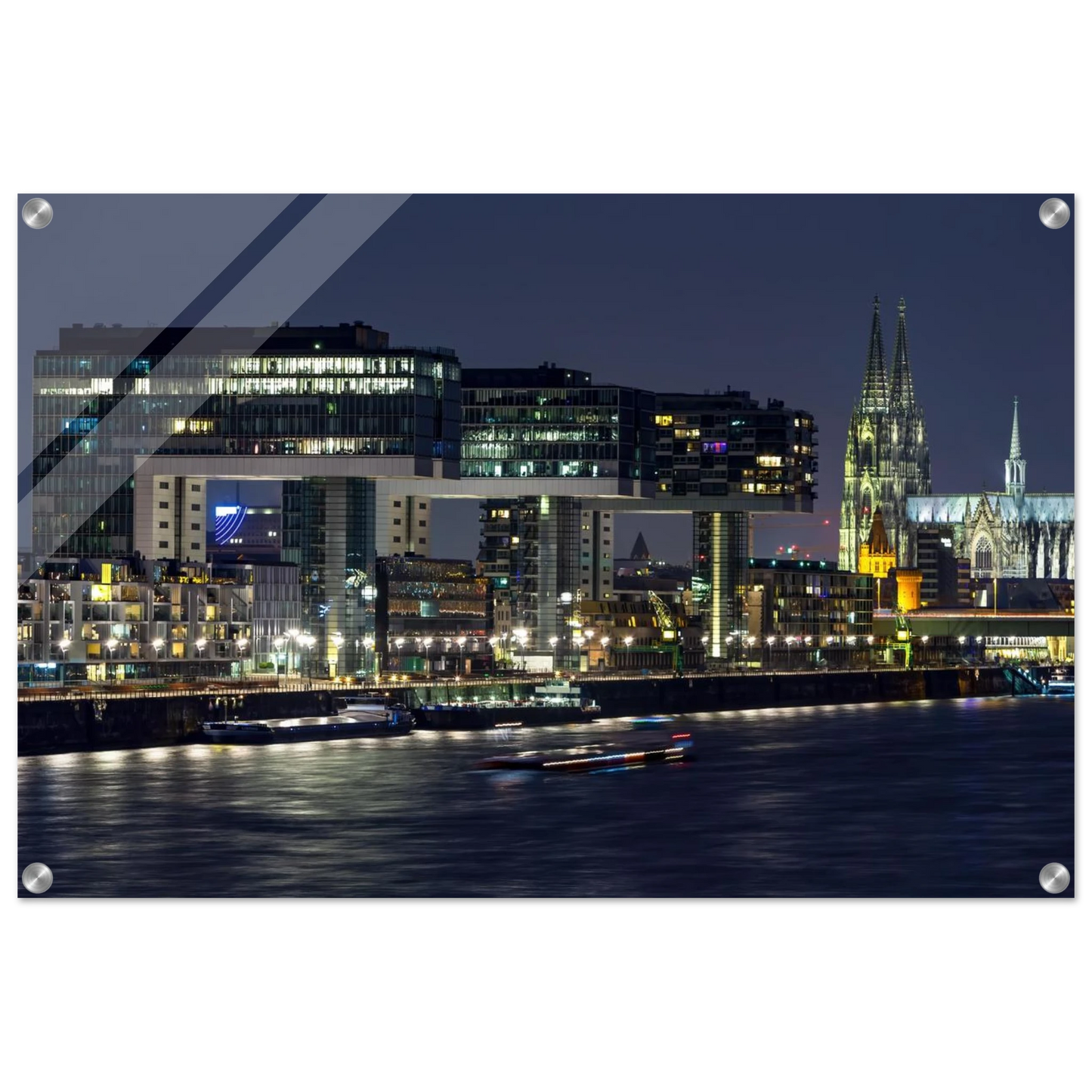 Wandbild koelner skyline bei nacht modernes stadtbild fuer ihr zuhause in vielen groessen