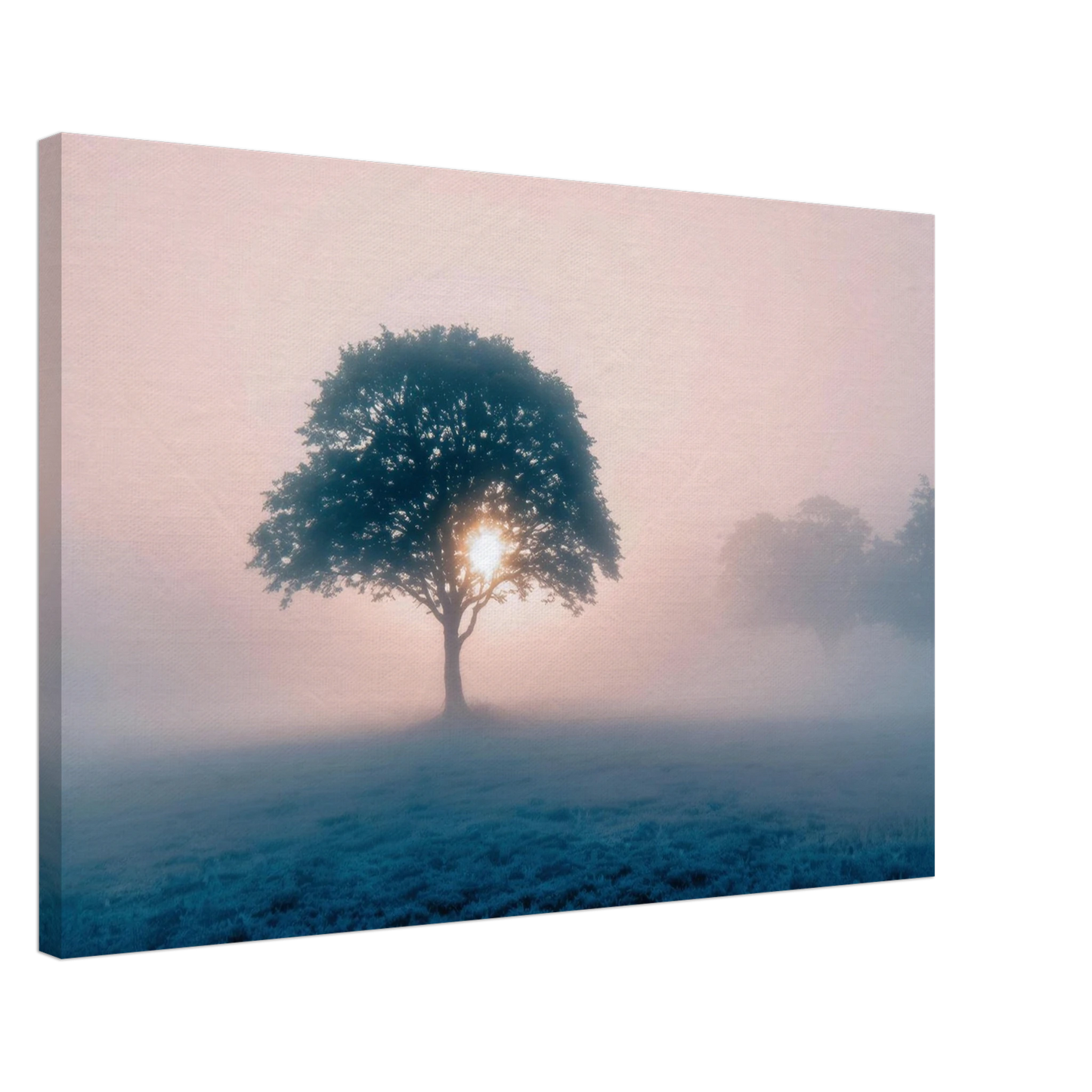 Wandbild mystischer morgendaemmerung baum traumhaftes landschaftsbild fuer ihre wohlfuehloase