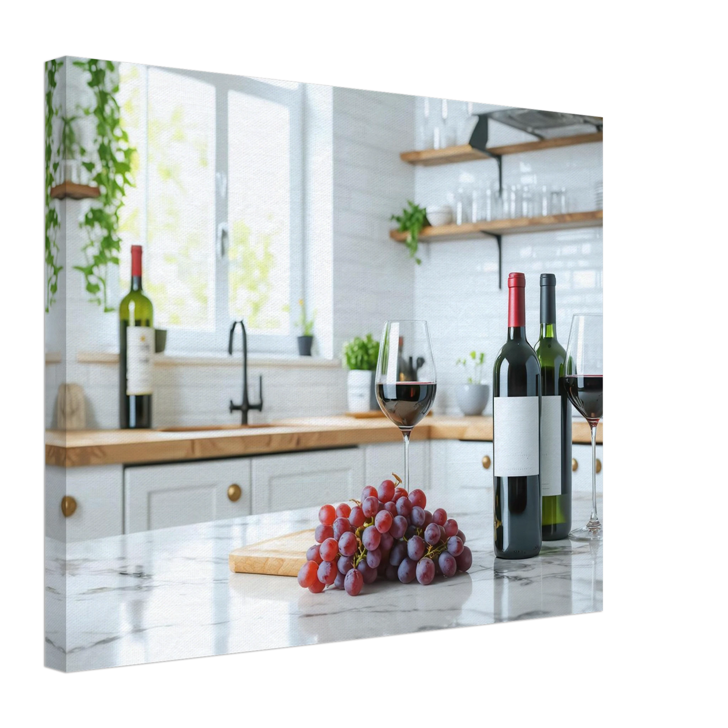 Wandbild wein trauben elegantes kuechenambiente fuer ihr zuhause