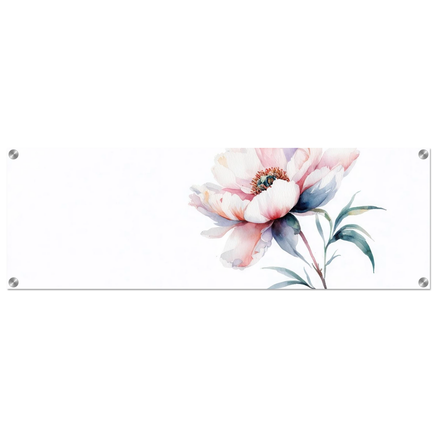 Wandbild zarte pfingstrose elegante aquarell kunst fuer ihr zuhause in wunschgroesse