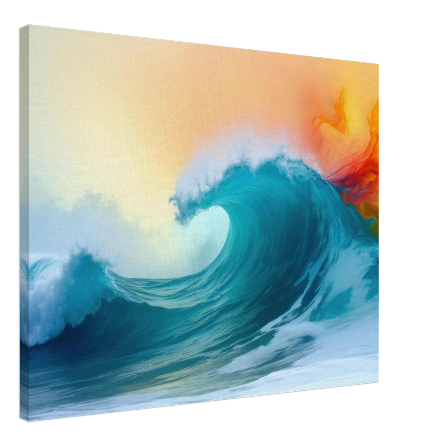 Wandbild kraftvolle welle farbenfrohes ozean kunstwerk in verschiedenen groessen