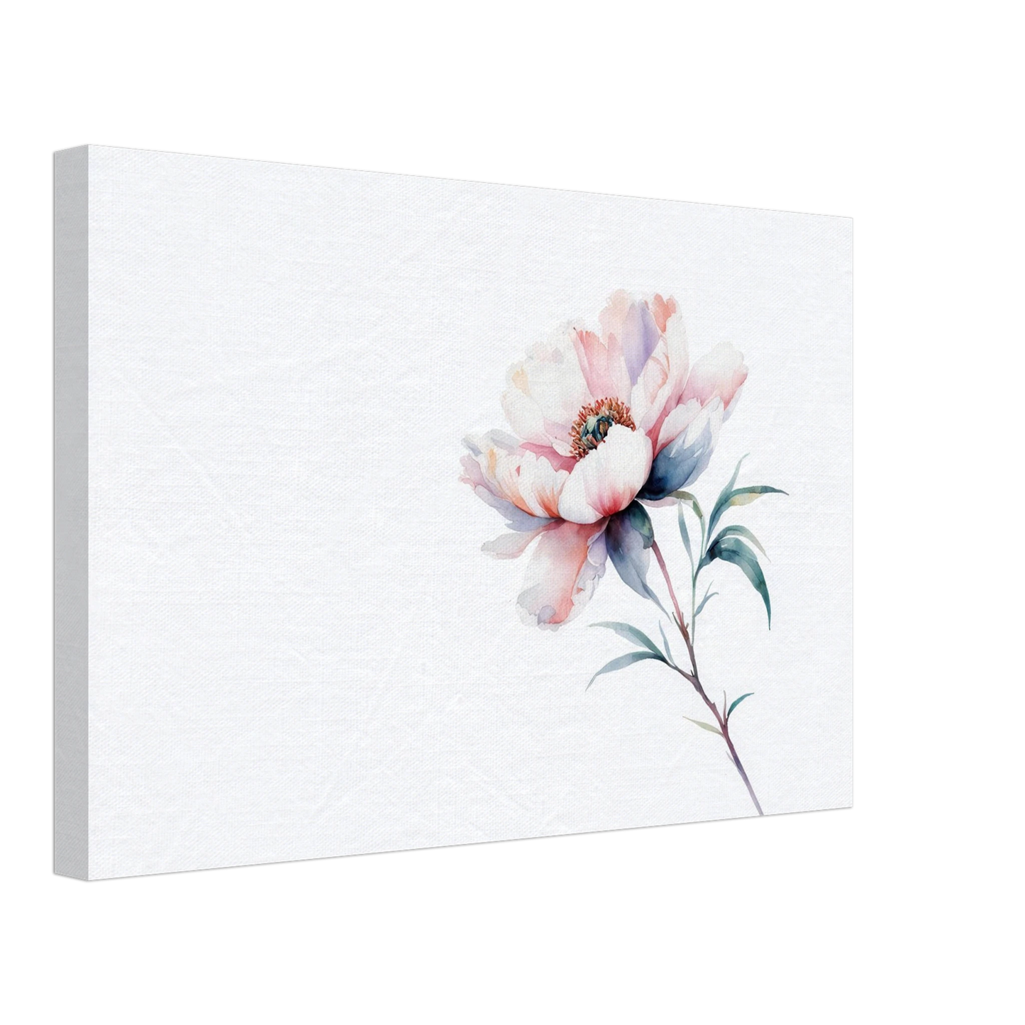 Wandbild zarte pfingstrose elegante aquarell kunst fuer ihr zuhause in wunschgroesse