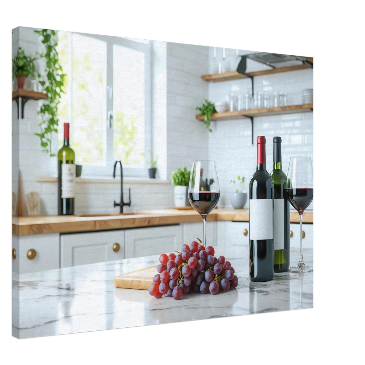 Wandbild wein trauben elegantes kuechenambiente fuer ihr zuhause