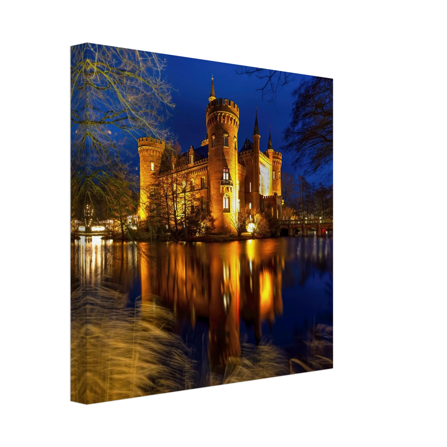 Wandbild schimmerndes schloss bei nacht eine maerchenhafte kulisse in verschiedenen groessen