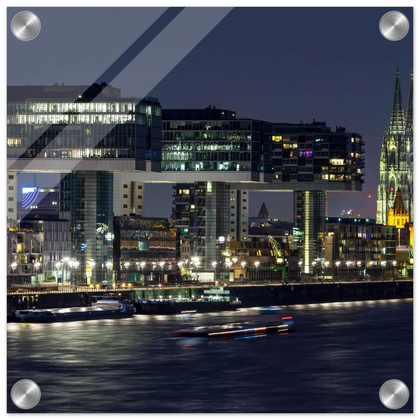 Wandbild koelner skyline bei nacht modernes stadtbild fuer ihr zuhause in vielen groessen
