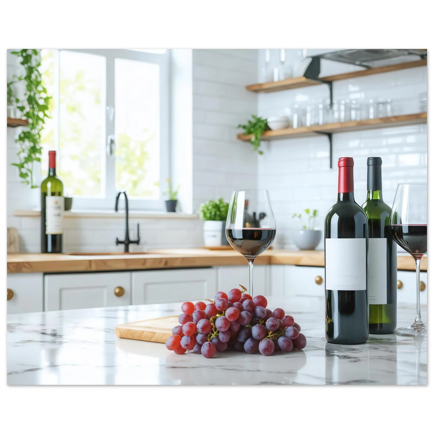 Wandbild wein trauben elegantes kuechenambiente fuer ihr zuhause