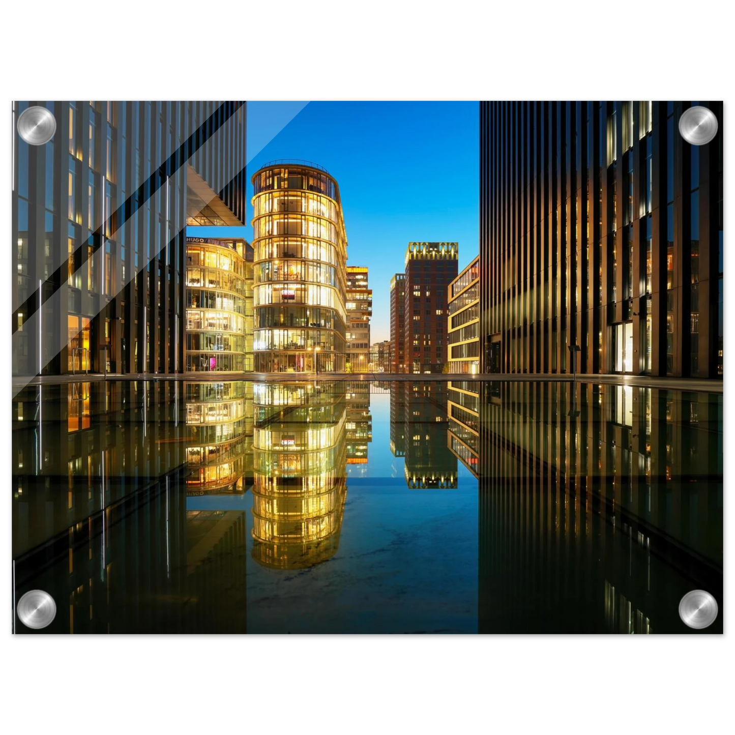 Wandbild naechtliche metropole futuristische stadtlandschaft als premium wandbild in vielen groessen