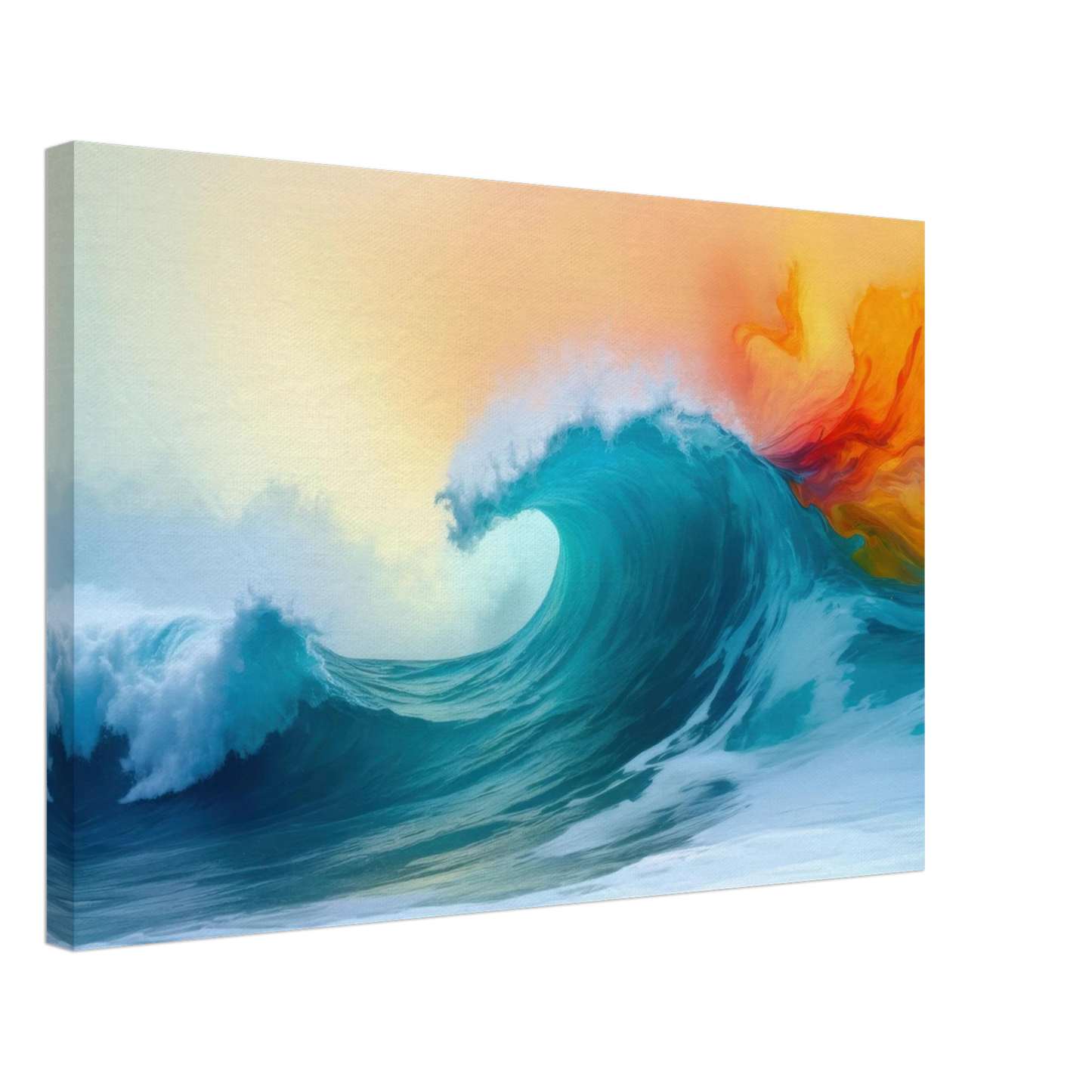 Wandbild kraftvolle welle farbenfrohes ozean kunstwerk in verschiedenen groessen