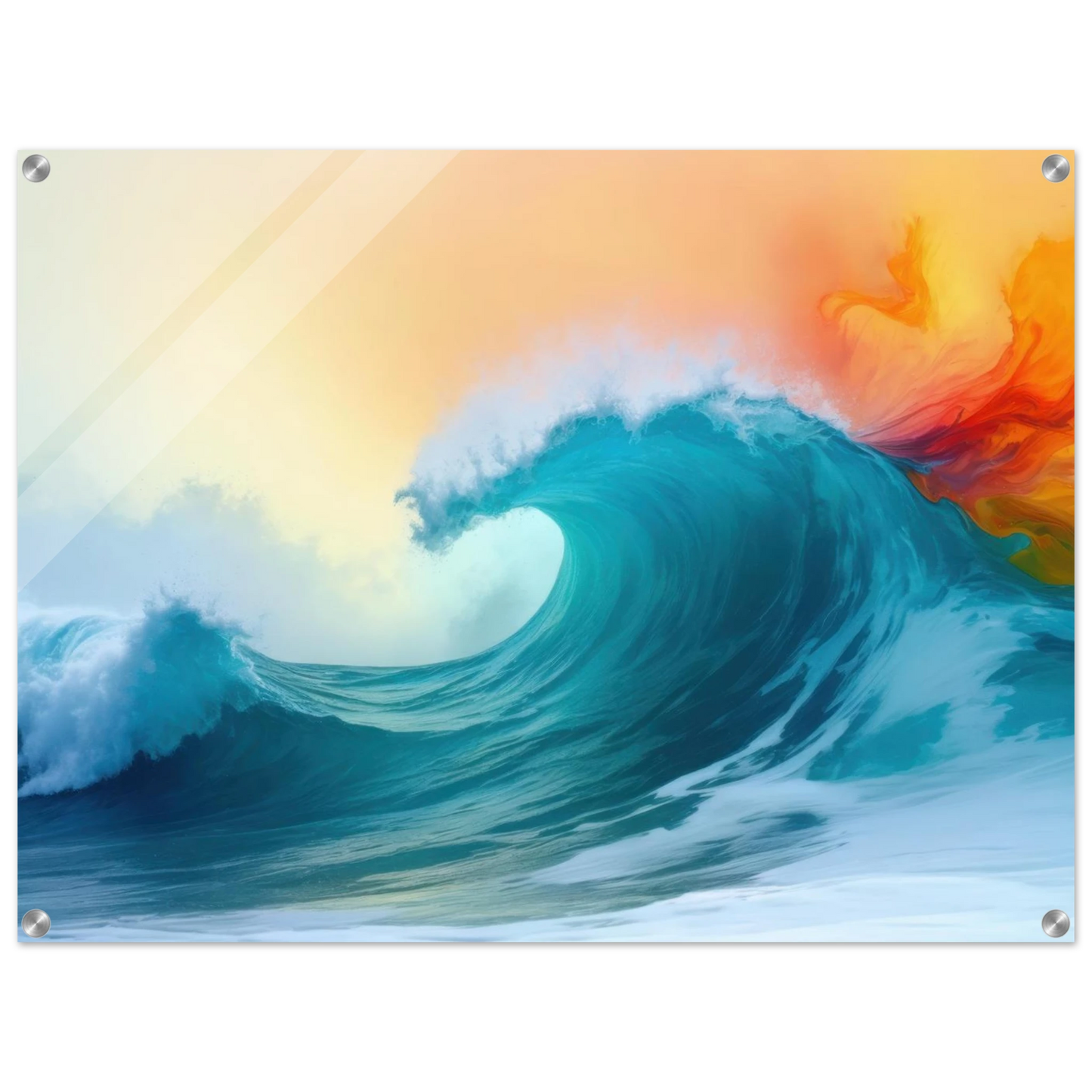 Wandbild kraftvolle welle farbenfrohes ozean kunstwerk in verschiedenen groessen