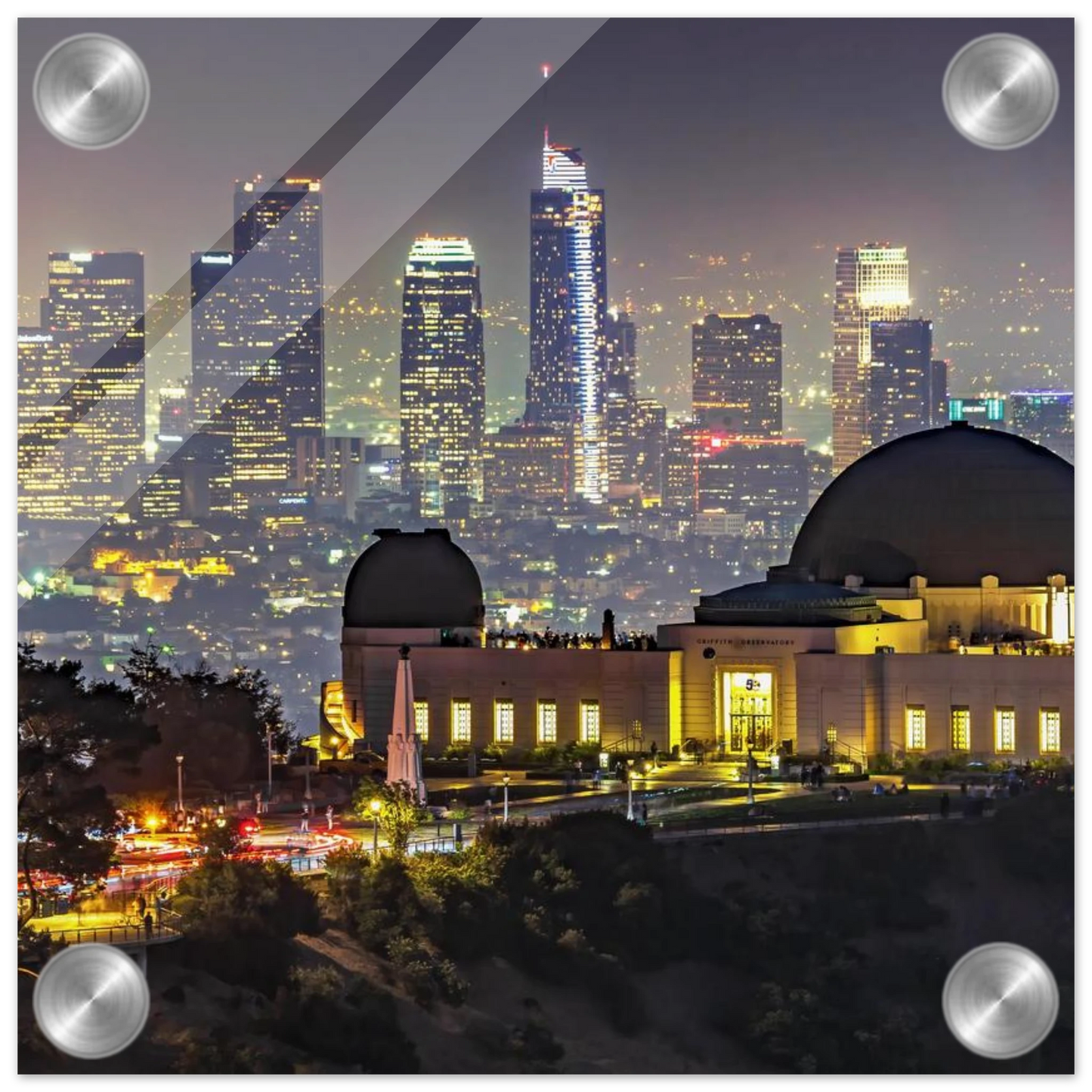 Wandbild los angeles nachthimmel griffith observatorium mit stadtpanorama erlebe das leuchten der stadt