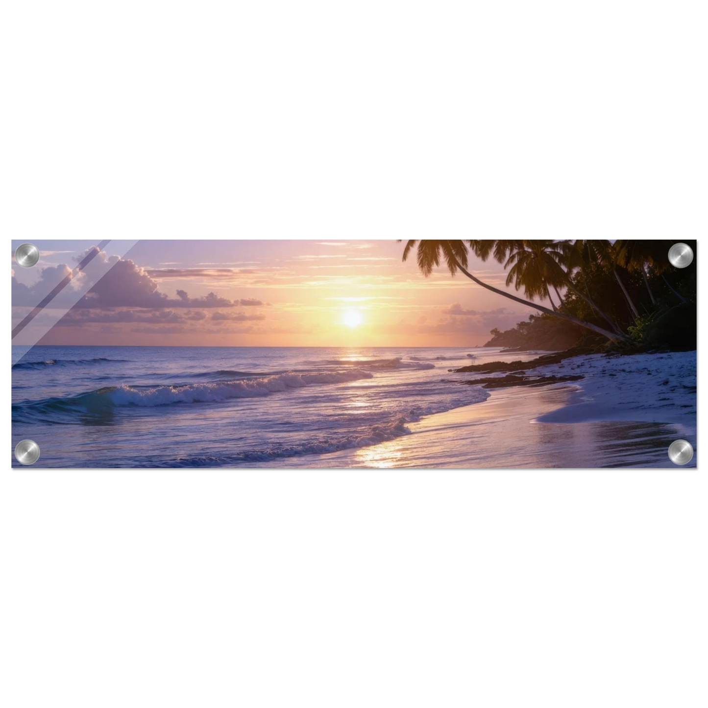Wandbild karibischer traumstrand magischer sonnenuntergang
