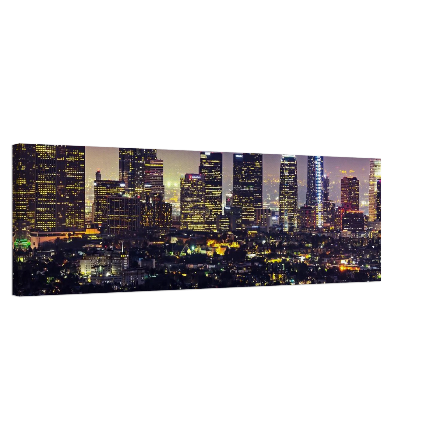 Wandbild funkelnde skyline bei nacht city lights kunstdruck in vielen groessen