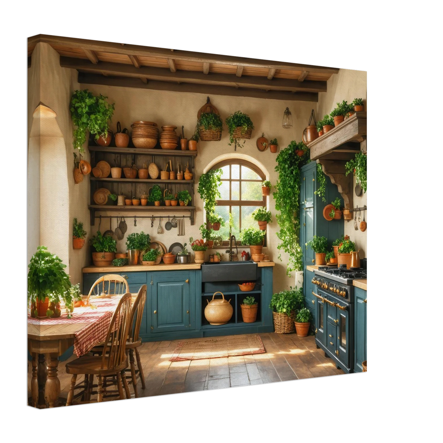 Wandbild rustikale kuechenidylle sonniges landhaus flair fuer ihr zuhause
