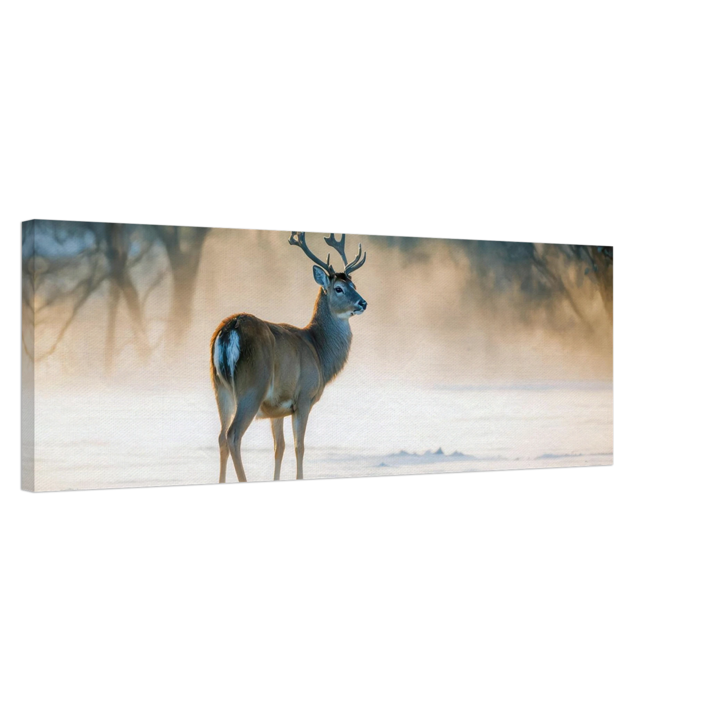 Wandbild majestaetischer hirsch im winterwunderland verwandeln sie ihr zuhause in eine ruhige landschaft