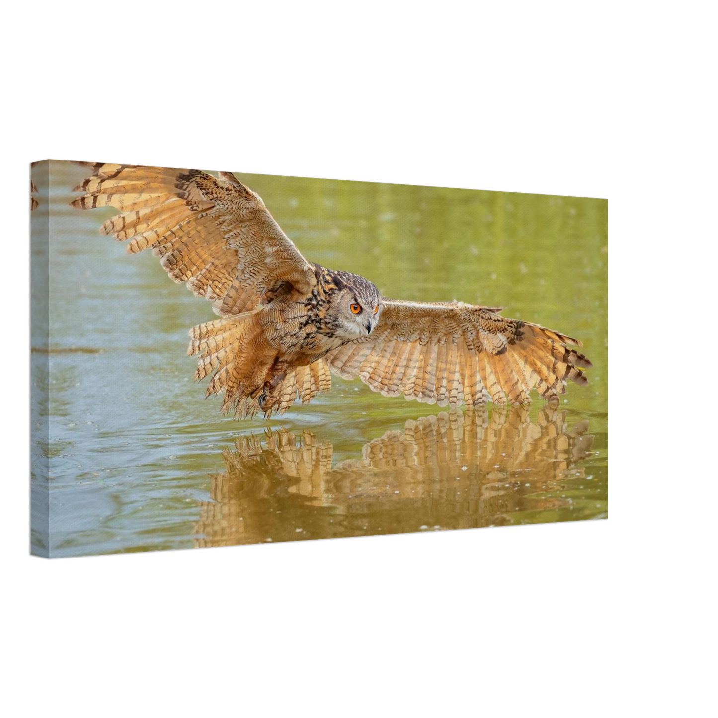 Wandbild majestaetischer uhu im jagdflug atemberaubende wildtierkunst in verschiedenen groessen