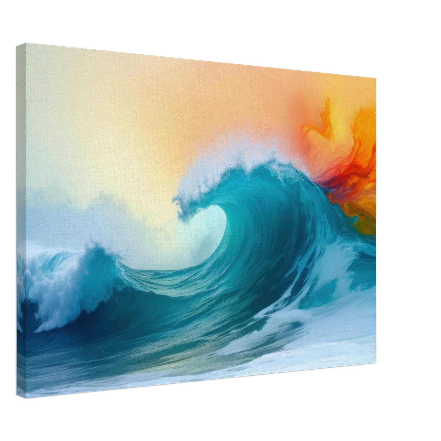 Wandbild kraftvolle welle farbenfrohes ozean kunstwerk in verschiedenen groessen