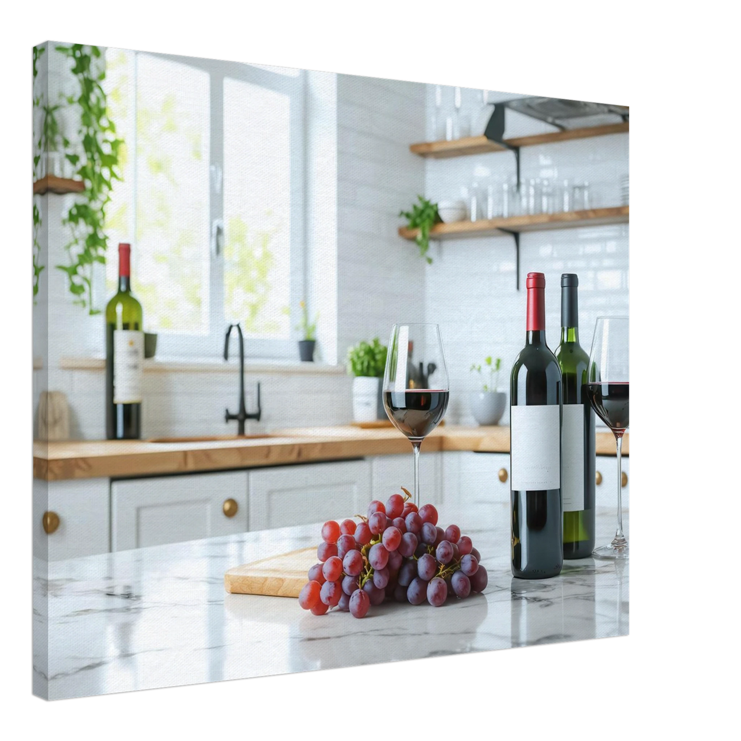Wandbild wein trauben elegantes kuechenambiente fuer ihr zuhause