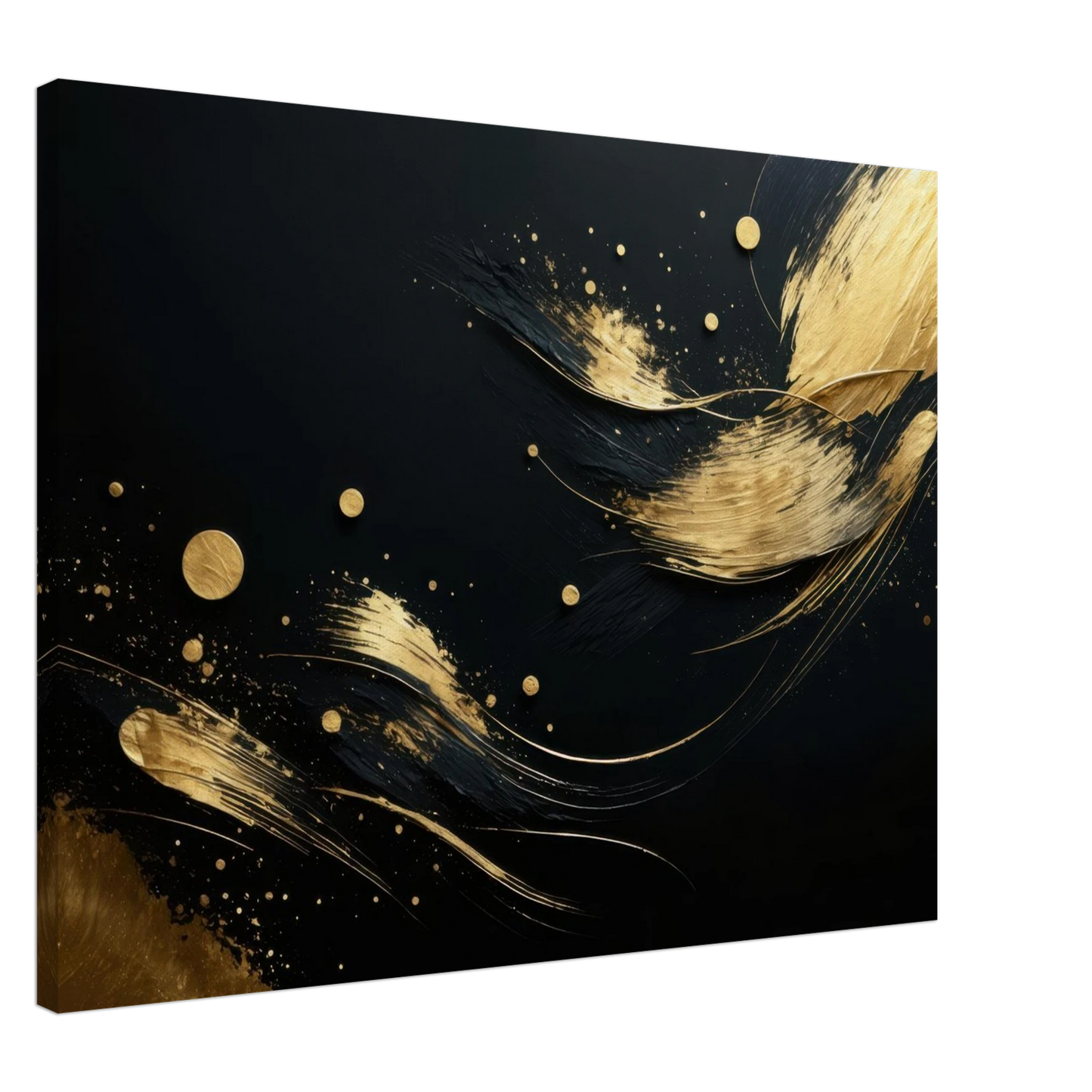 Wandbild goldene abstraktion auf schwarz ein hauch von luxus fuer ihr zuhause in vielen groessen