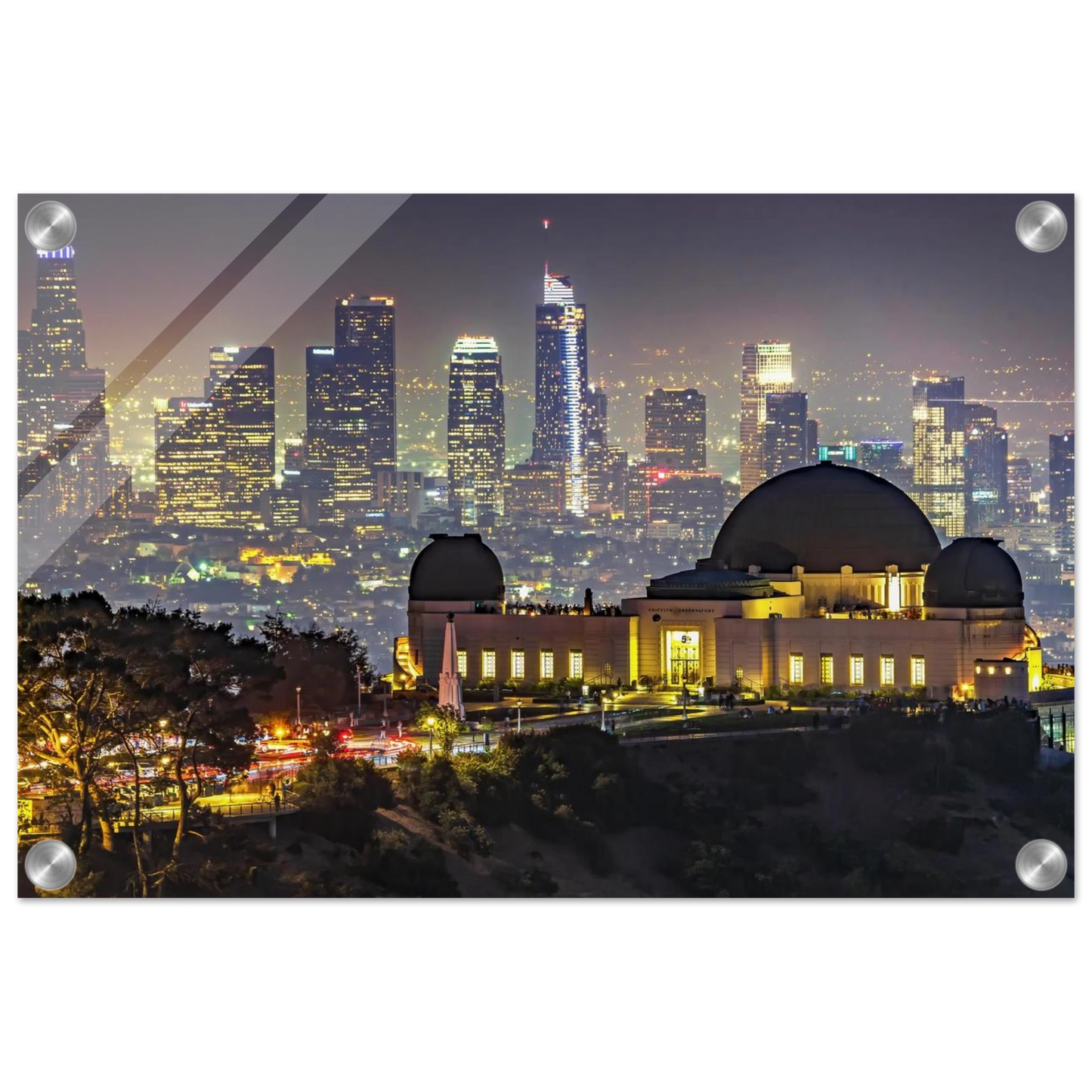 Wandbild los angeles nachthimmel griffith observatorium mit stadtpanorama erlebe das leuchten der stadt