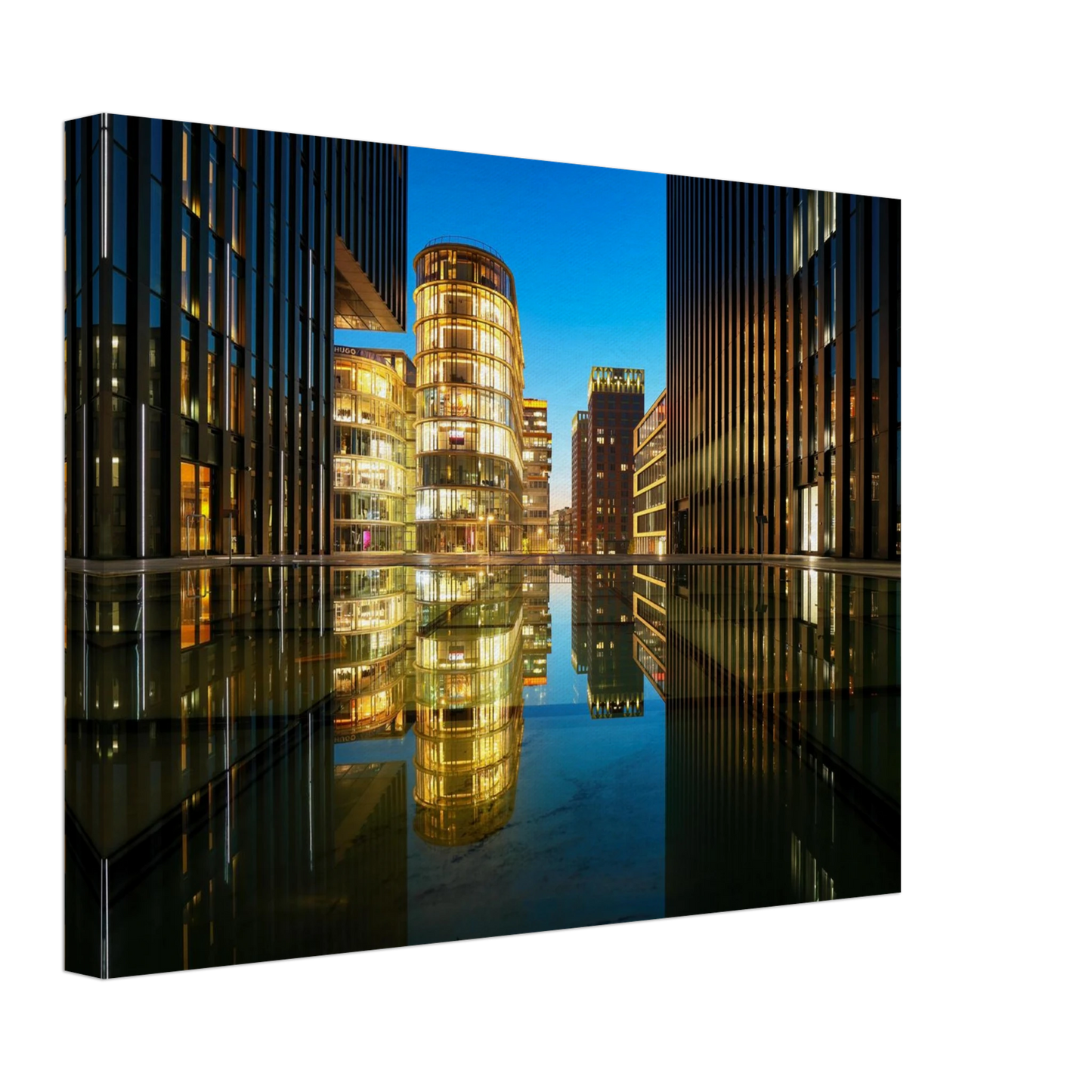 Wandbild naechtliche metropole futuristische stadtlandschaft als premium wandbild in vielen groessen
