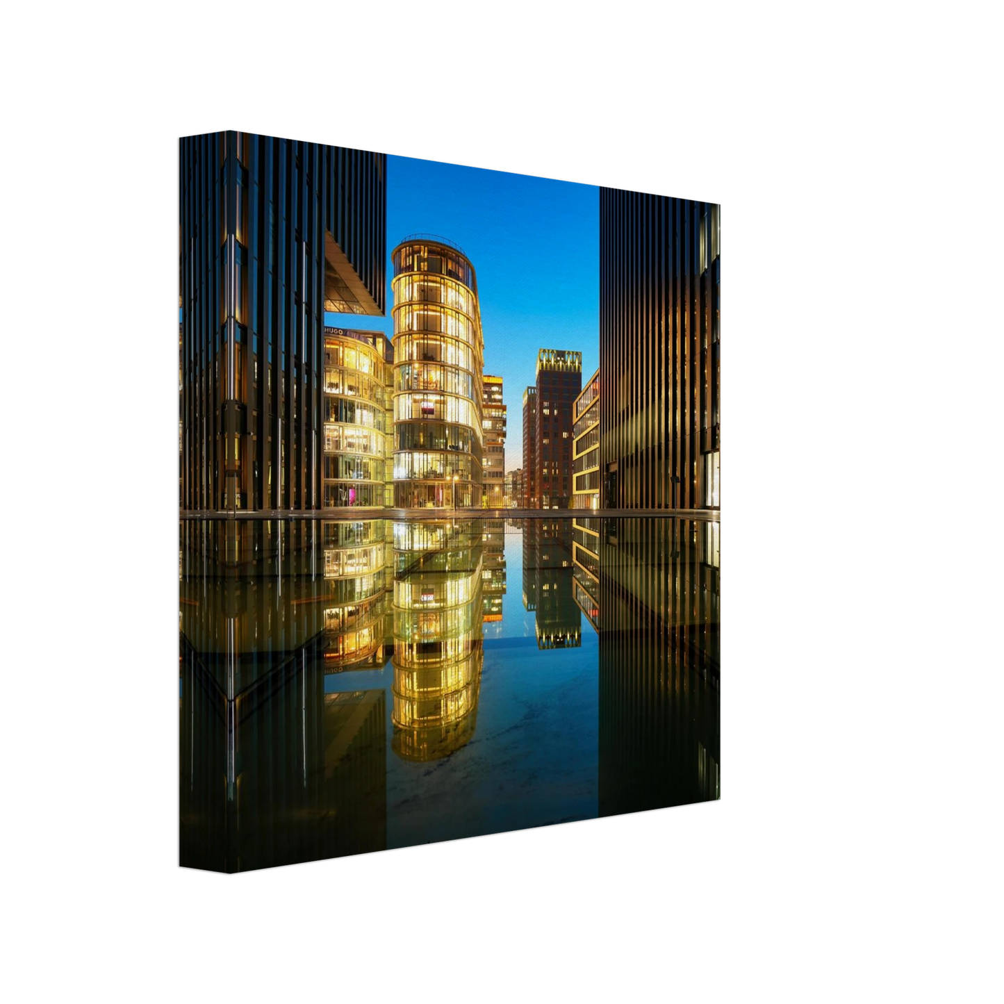 Wandbild naechtliche metropole futuristische stadtlandschaft als premium wandbild in vielen groessen