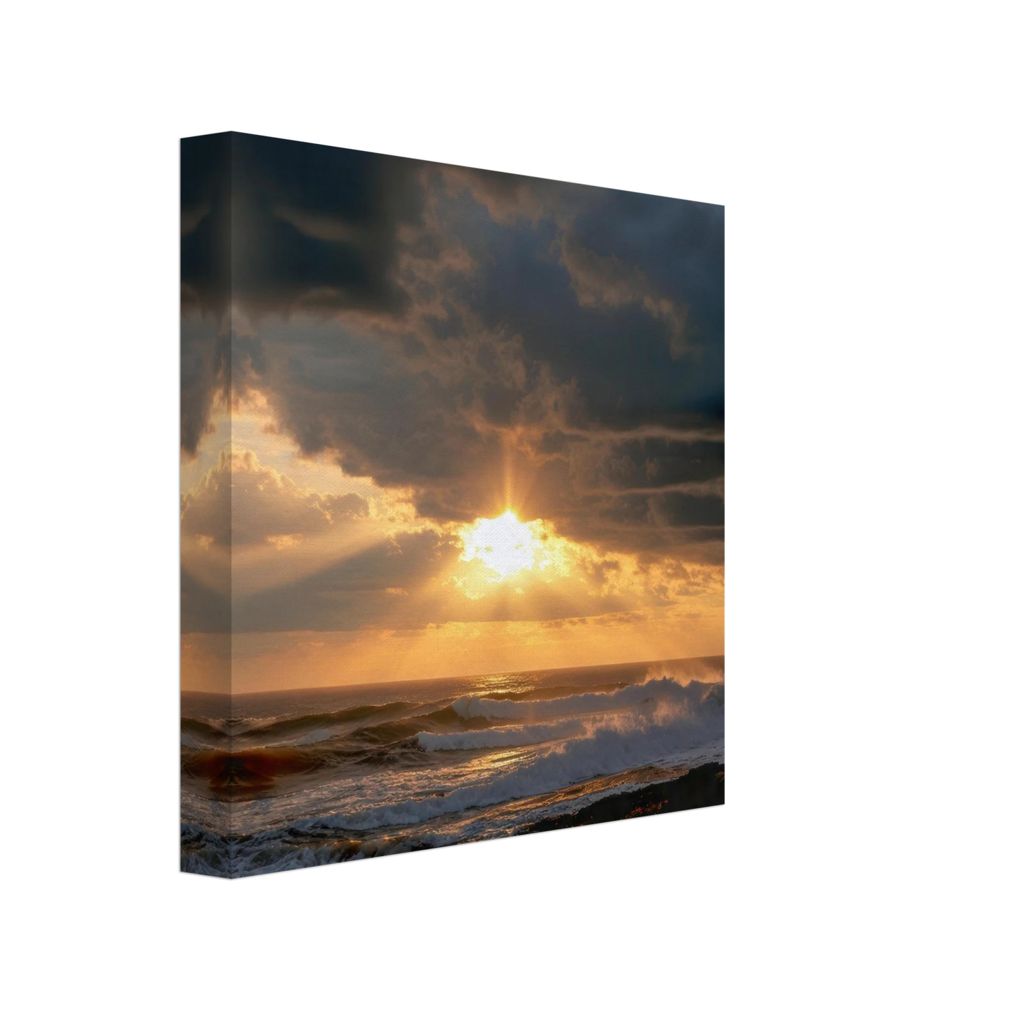 Wandbild dramatischer ozean sonnenuntergang kuestenkunst in ihrer wunschgroesse