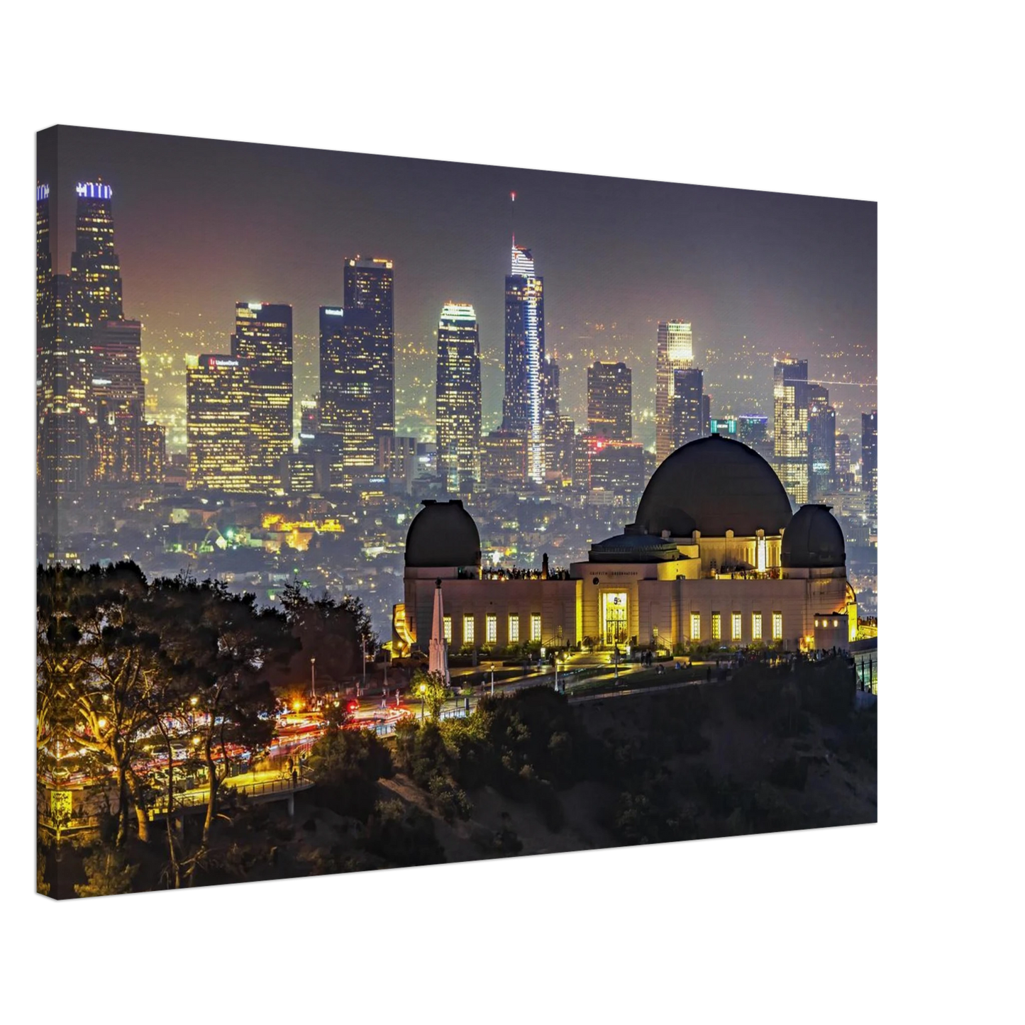 Wandbild los angeles nachthimmel griffith observatorium mit stadtpanorama erlebe das leuchten der stadt
