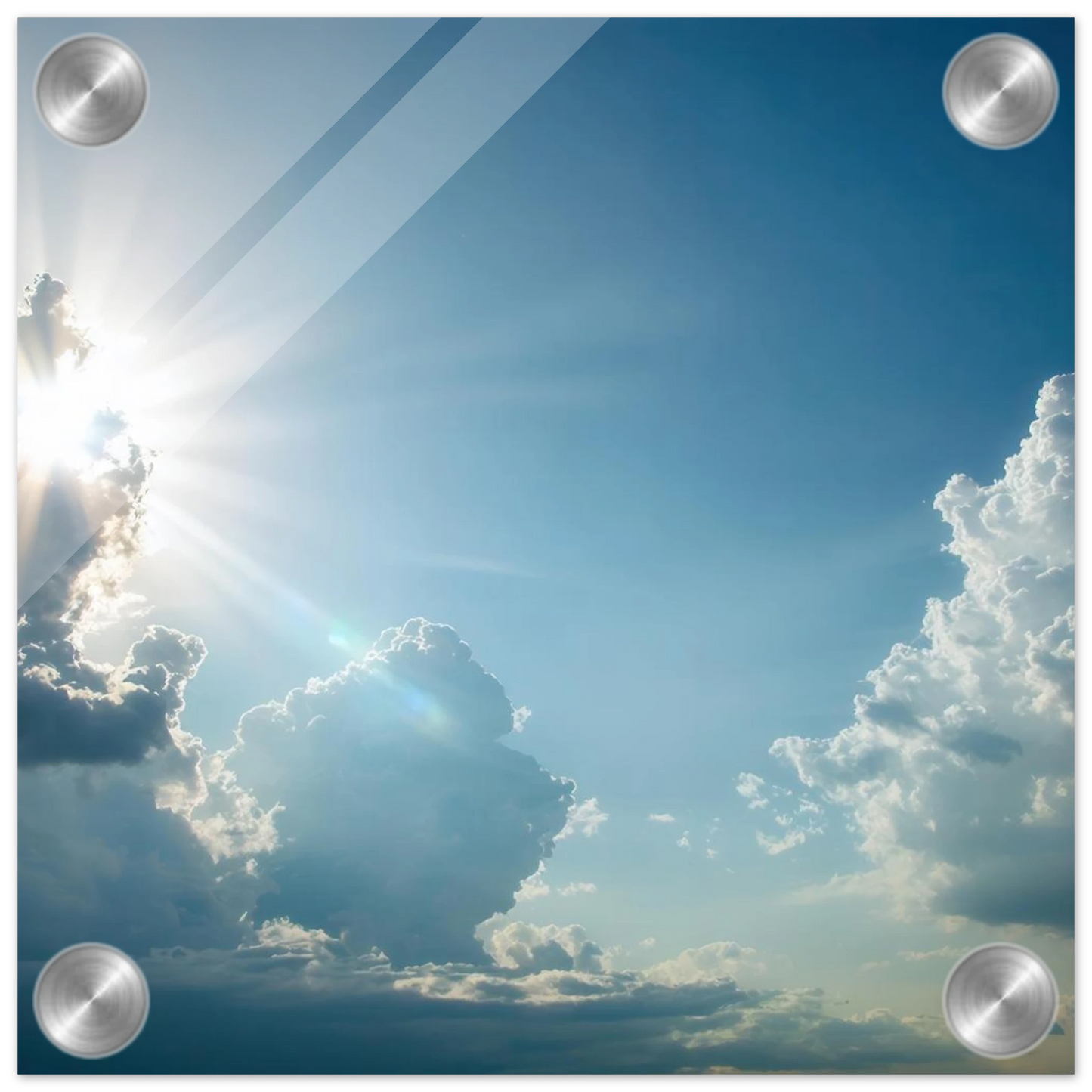 Wandbild sonnenstrahlen durch wolken atmosphaerische himmelskunst in verschiedenen groessen
