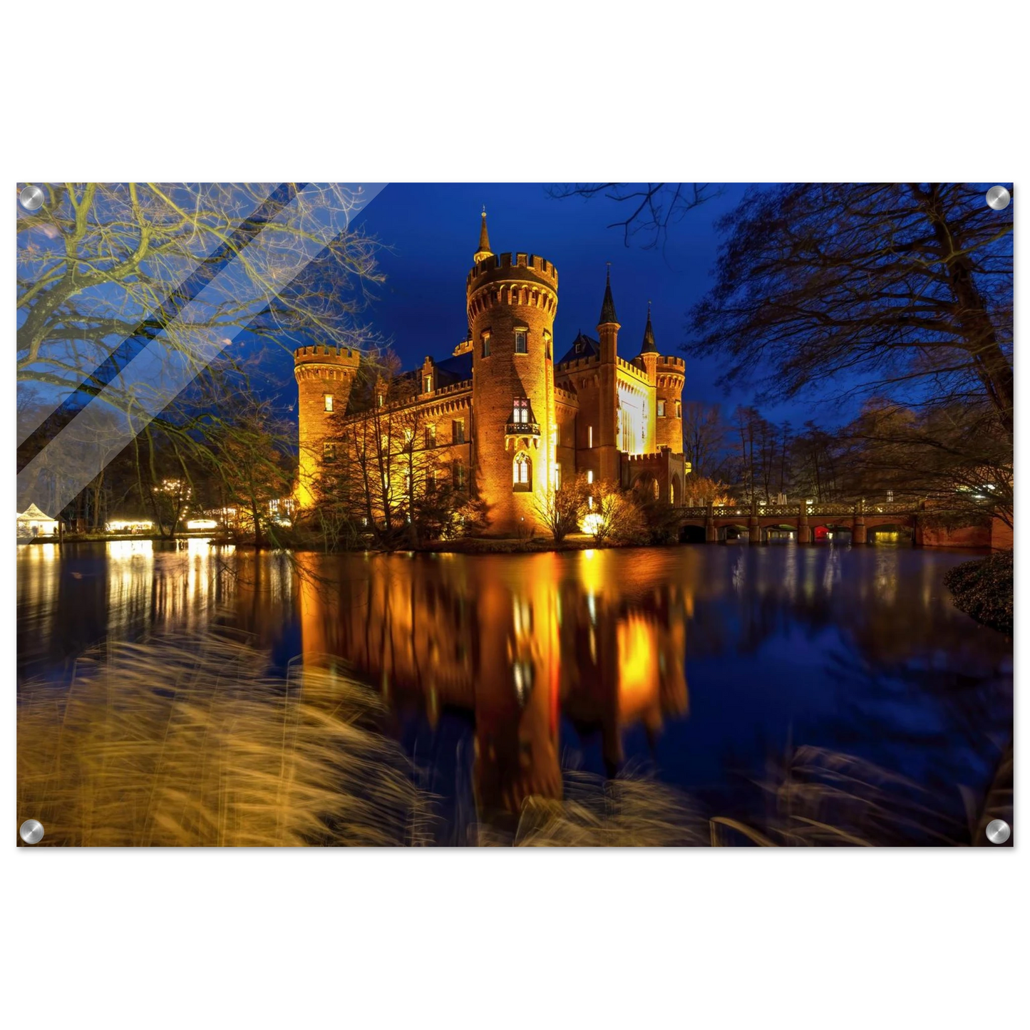 Wandbild schimmerndes schloss bei nacht eine maerchenhafte kulisse in verschiedenen groessen