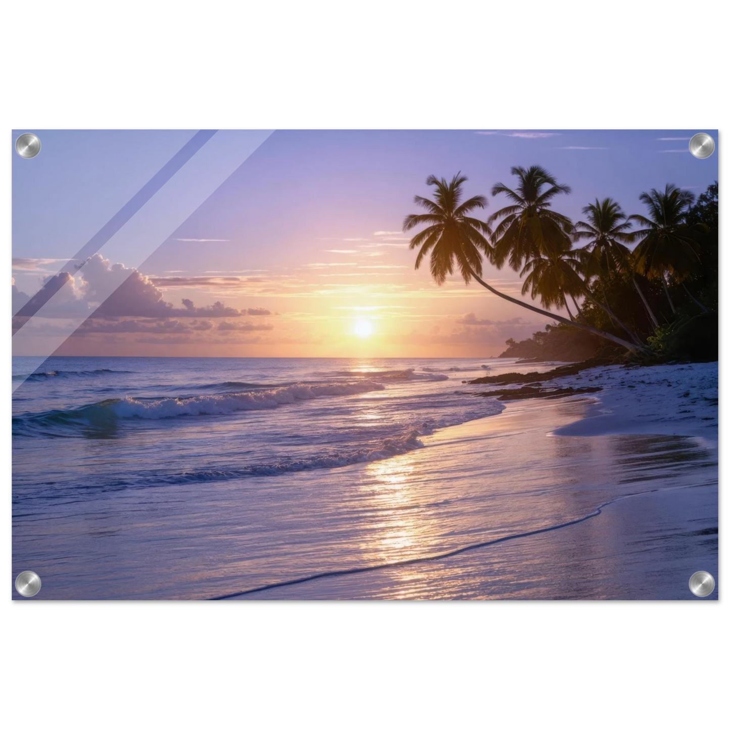 Wandbild karibischer traumstrand magischer sonnenuntergang