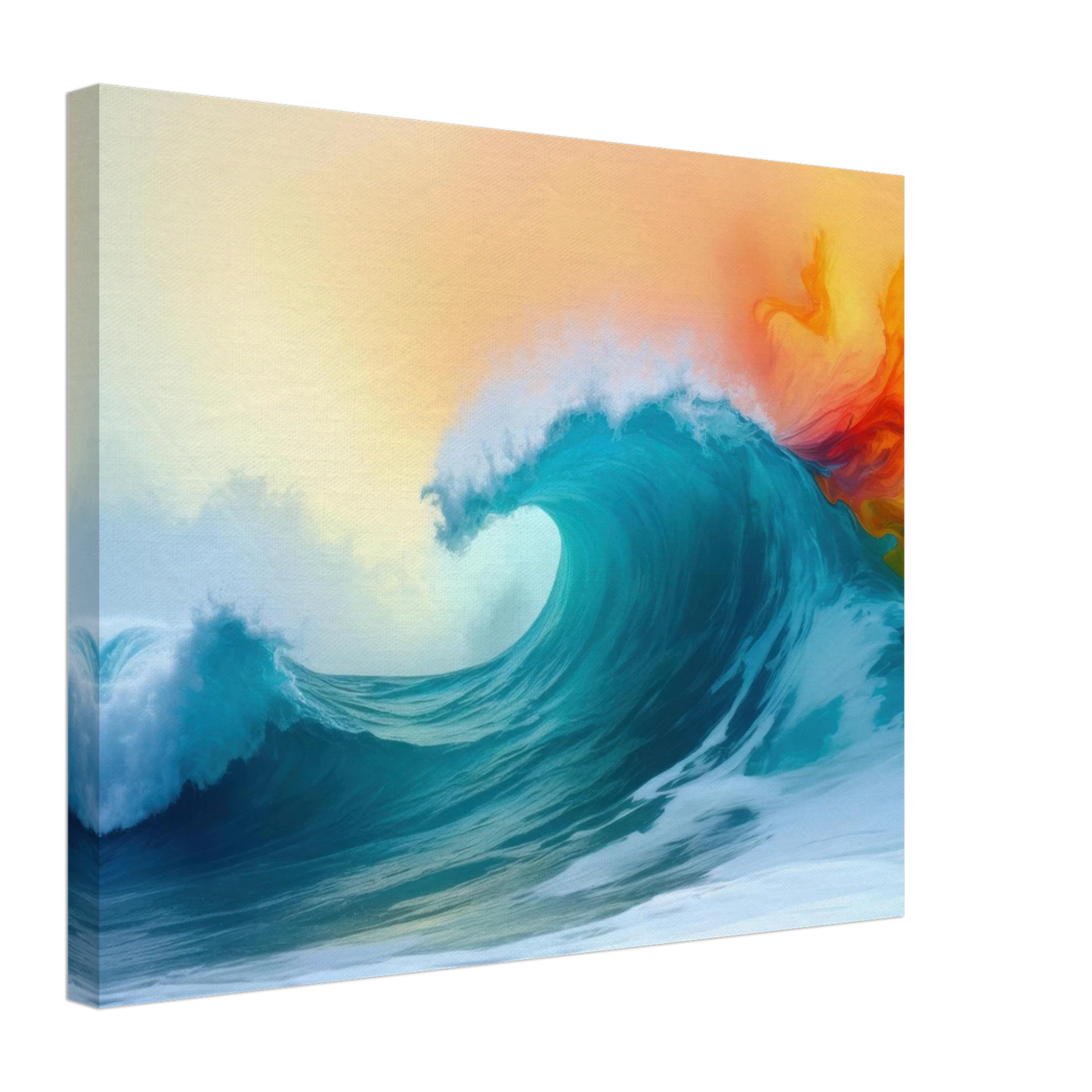 Wandbild kraftvolle welle farbenfrohes ozean kunstwerk in verschiedenen groessen