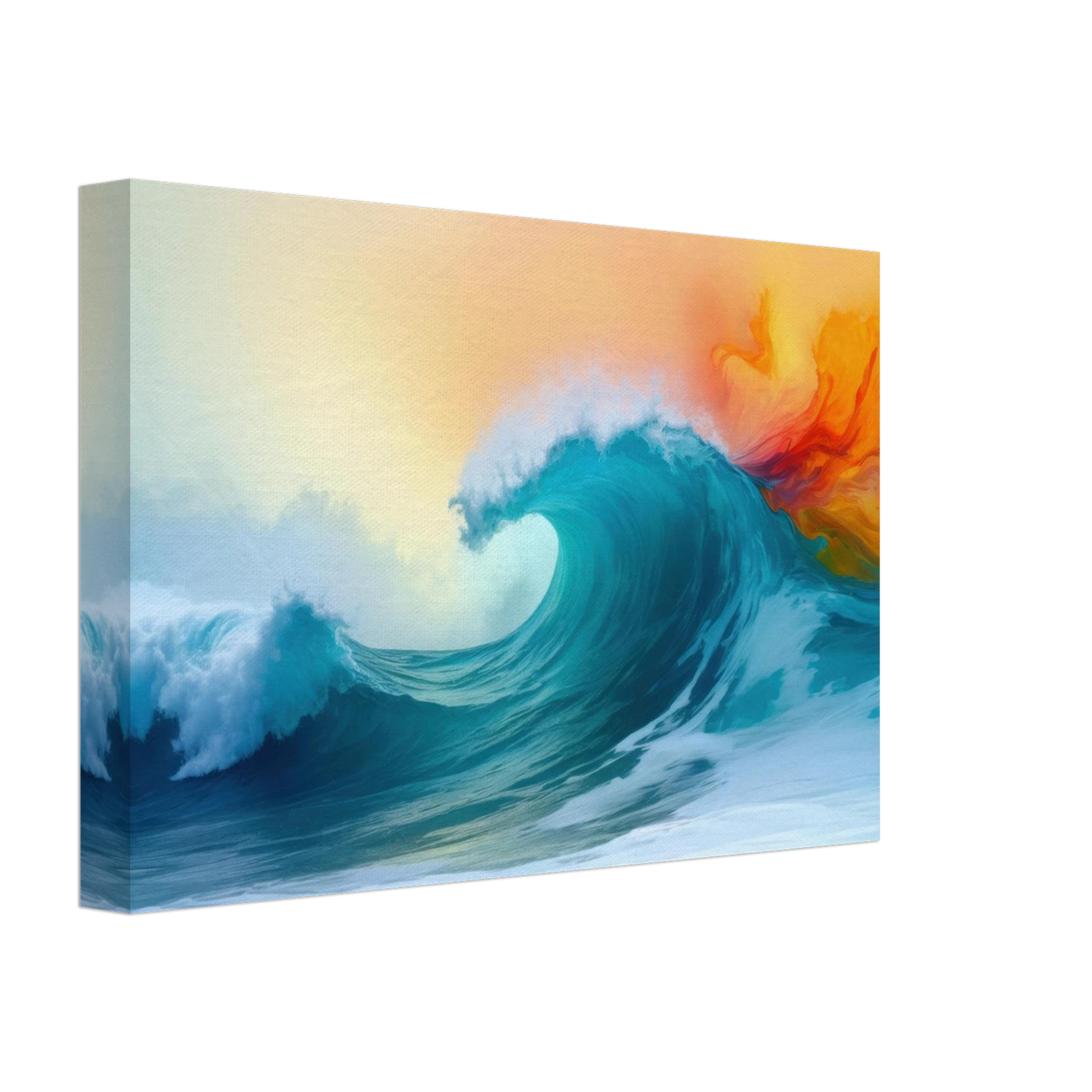 Wandbild kraftvolle welle farbenfrohes ozean kunstwerk in verschiedenen groessen