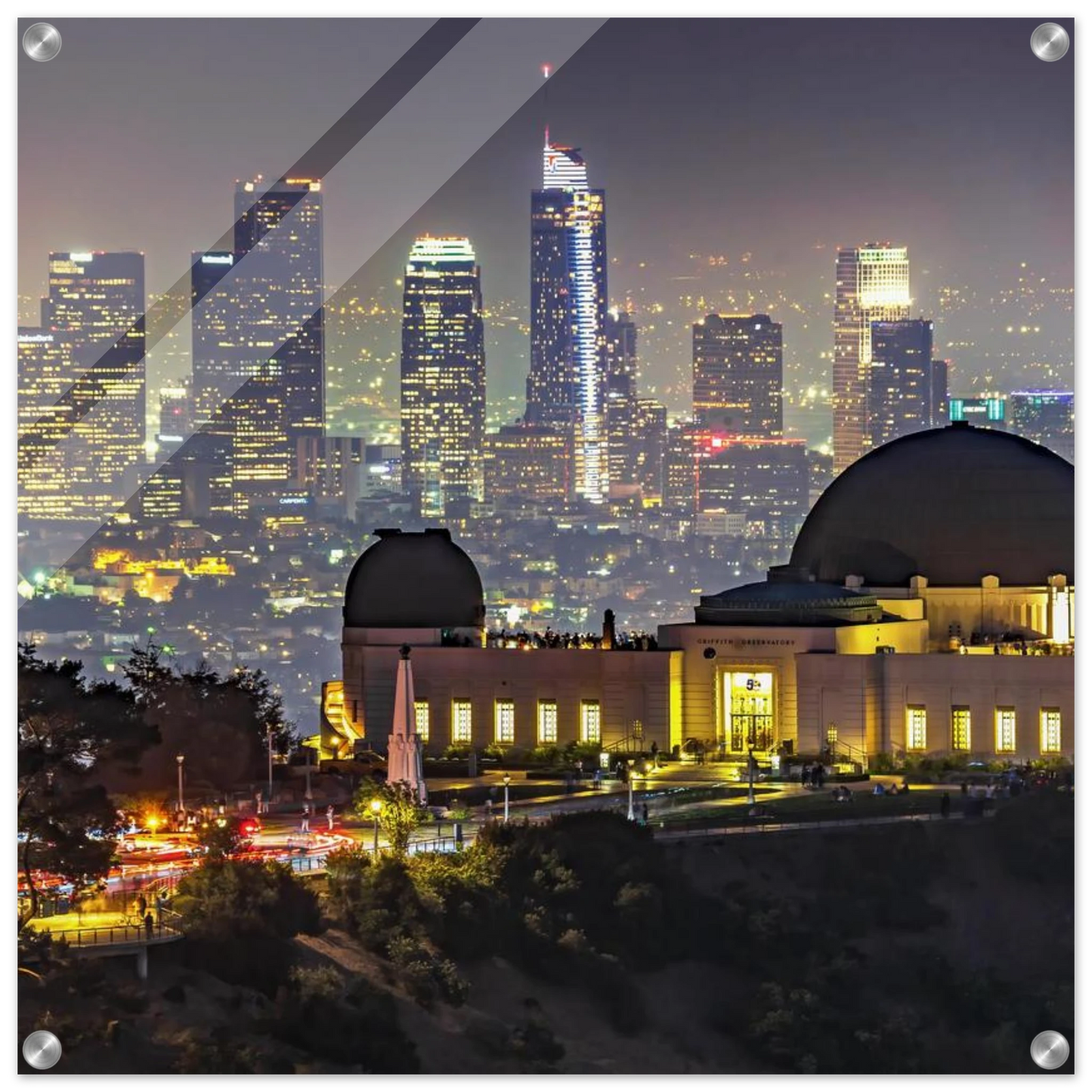 Wandbild los angeles nachthimmel griffith observatorium mit stadtpanorama erlebe das leuchten der stadt