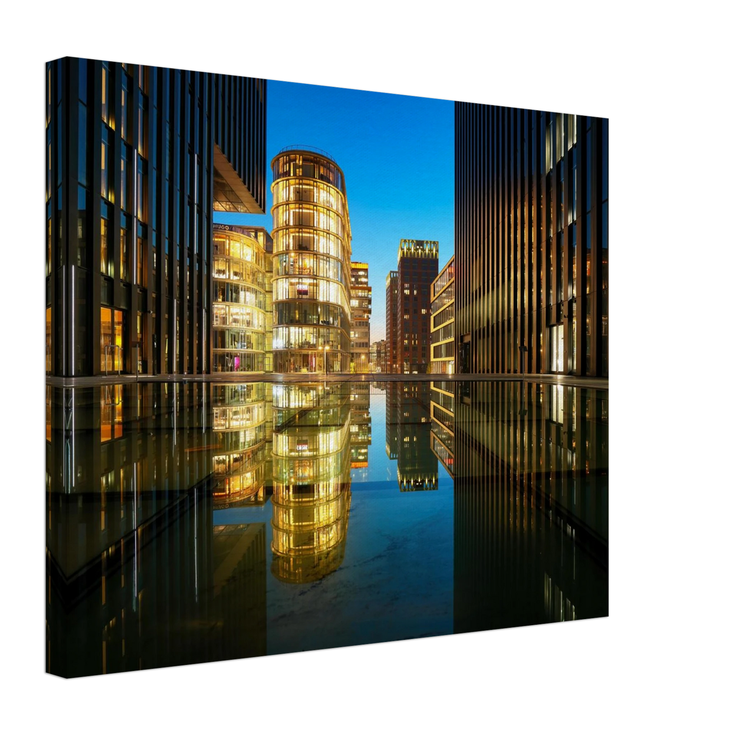 Wandbild naechtliche metropole futuristische stadtlandschaft als premium wandbild in vielen groessen