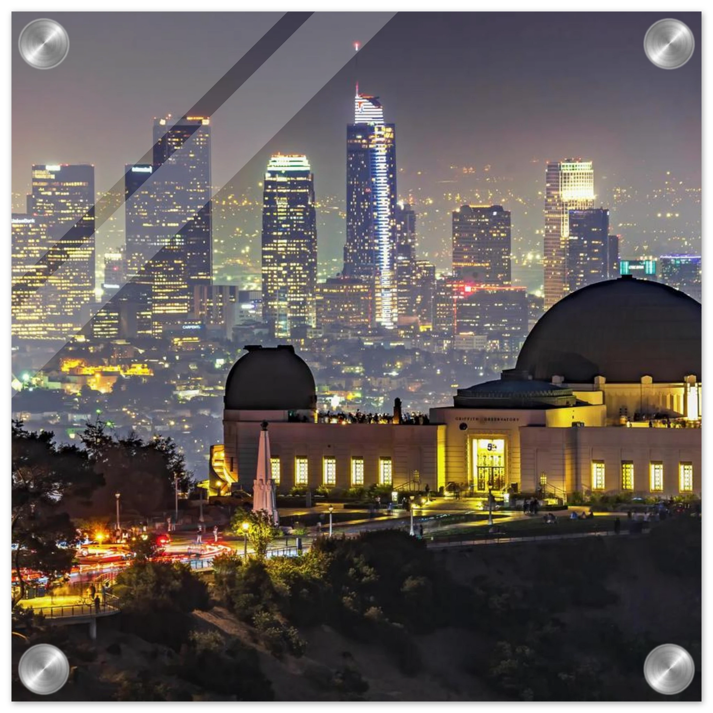 Wandbild los angeles nachthimmel griffith observatorium mit stadtpanorama erlebe das leuchten der stadt