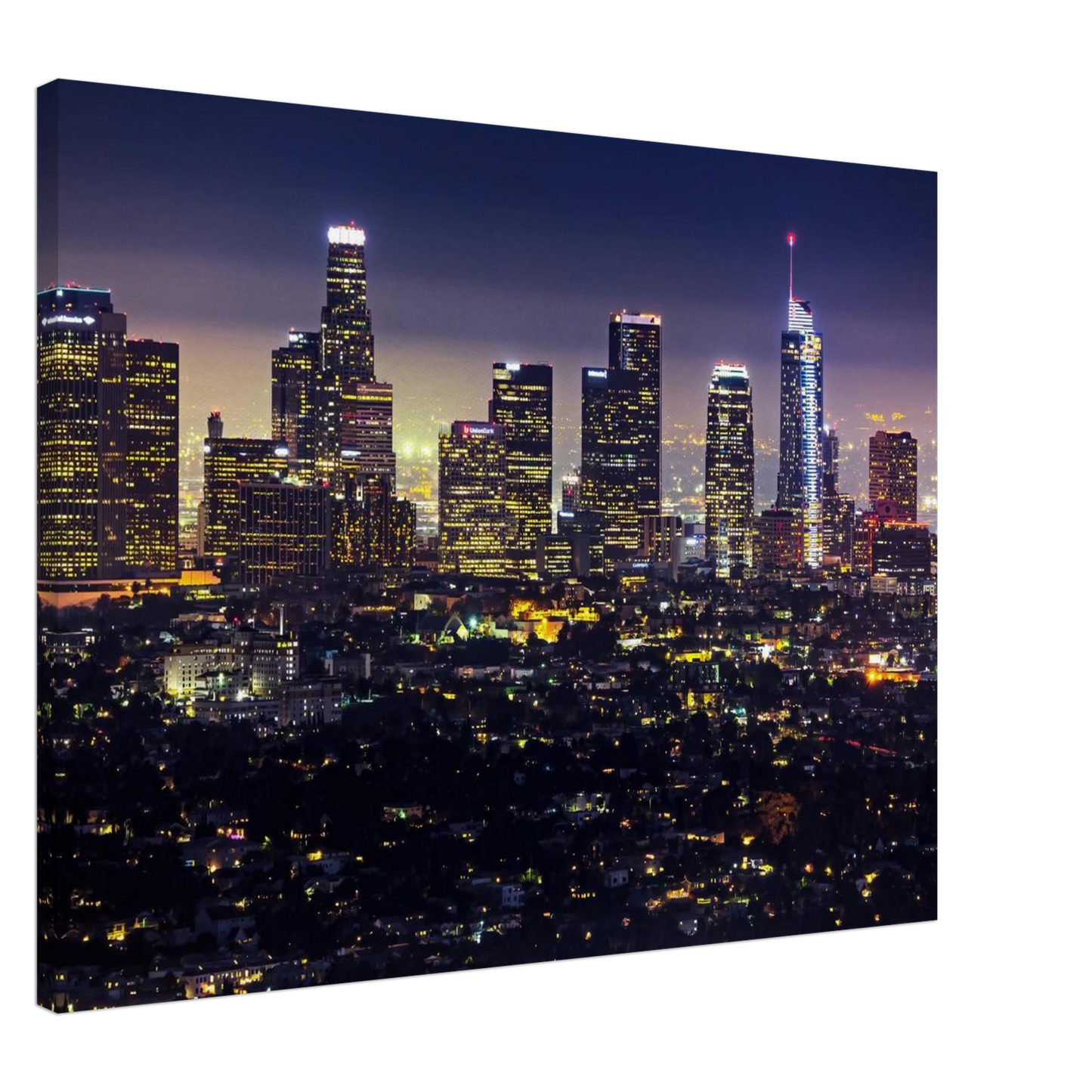 Wandbild funkelnde skyline bei nacht city lights kunstdruck in vielen groessen