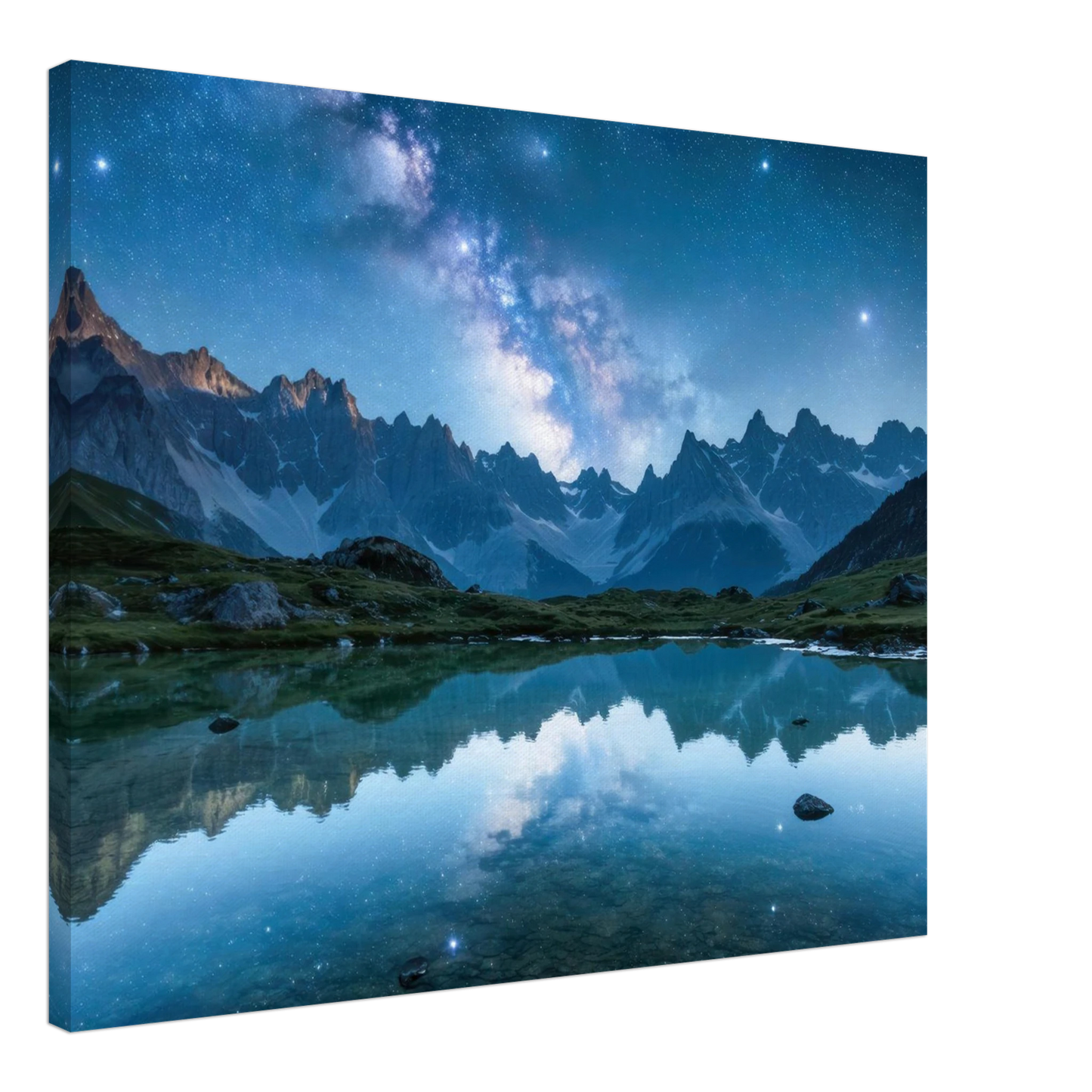 Wandbild himmlische bergspiegelung majestic milky way reflected in alpine lake your choice of sizes