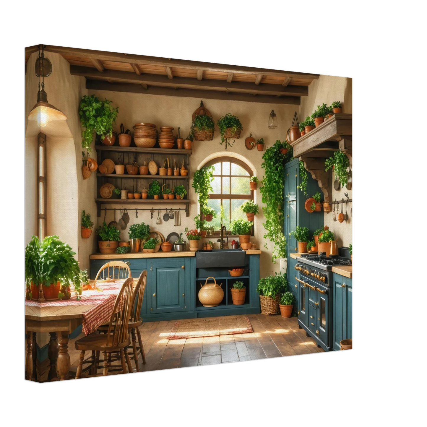 Wandbild rustikale kuechenidylle sonniges landhaus flair fuer ihr zuhause