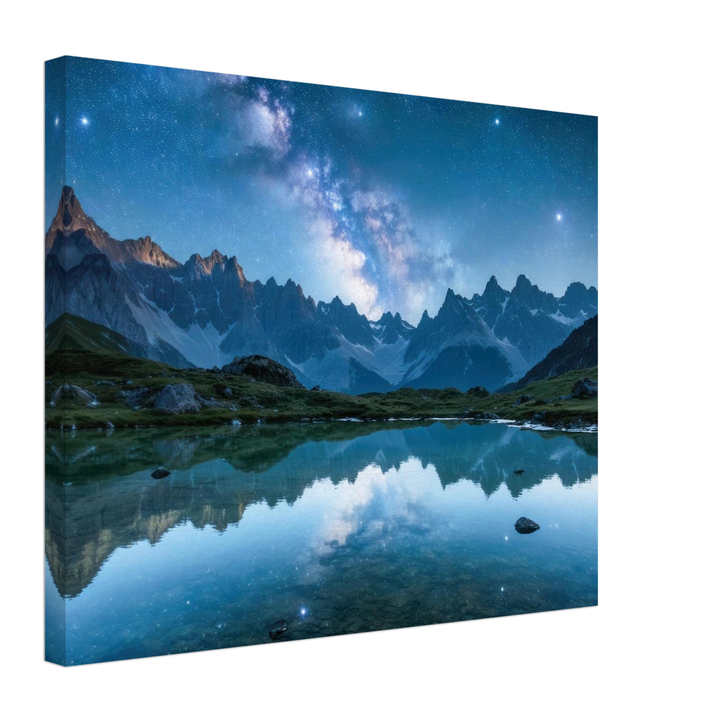 Wandbild himmlische bergspiegelung majestic milky way reflected in alpine lake your choice of sizes