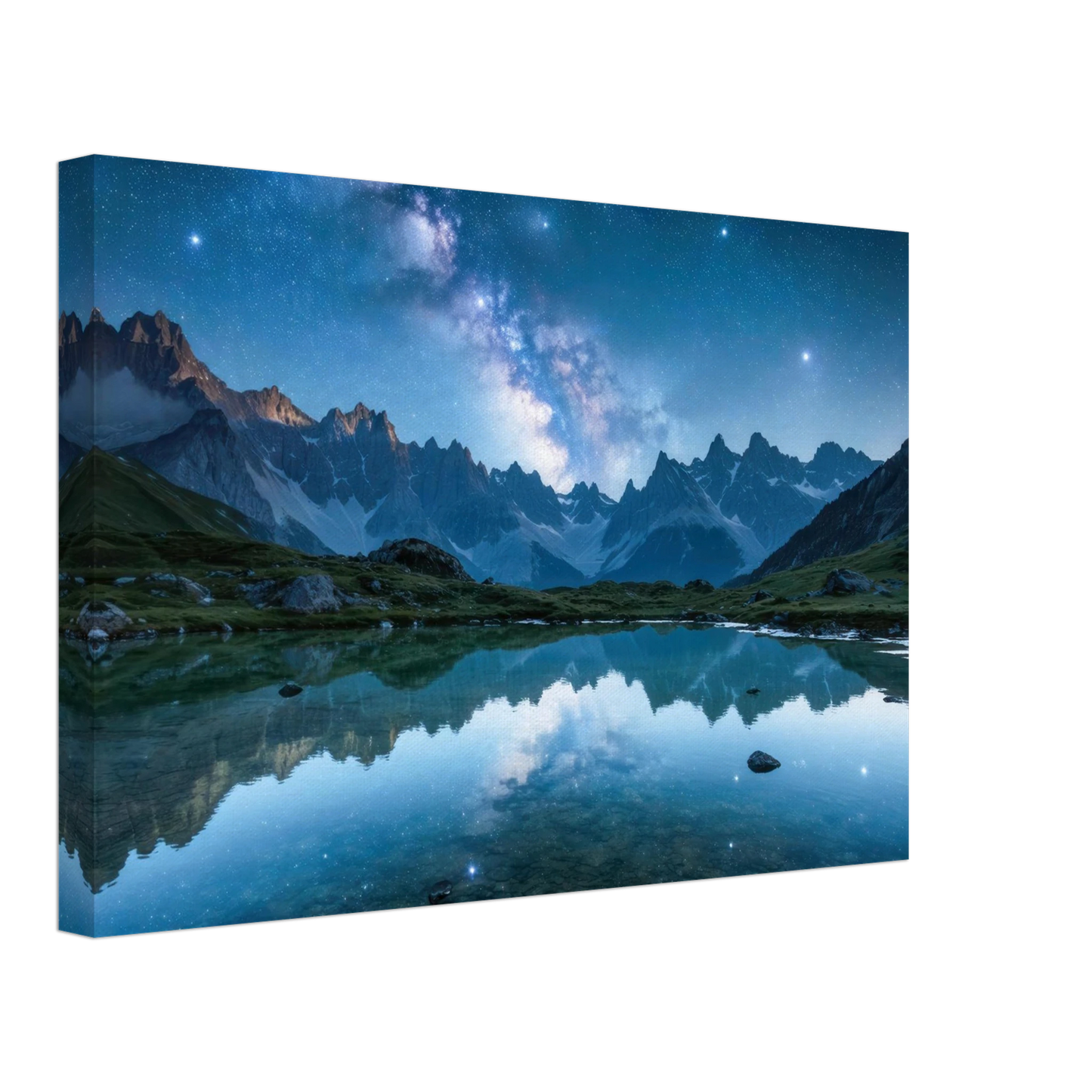 Wandbild himmlische bergspiegelung majestic milky way reflected in alpine lake your choice of sizes