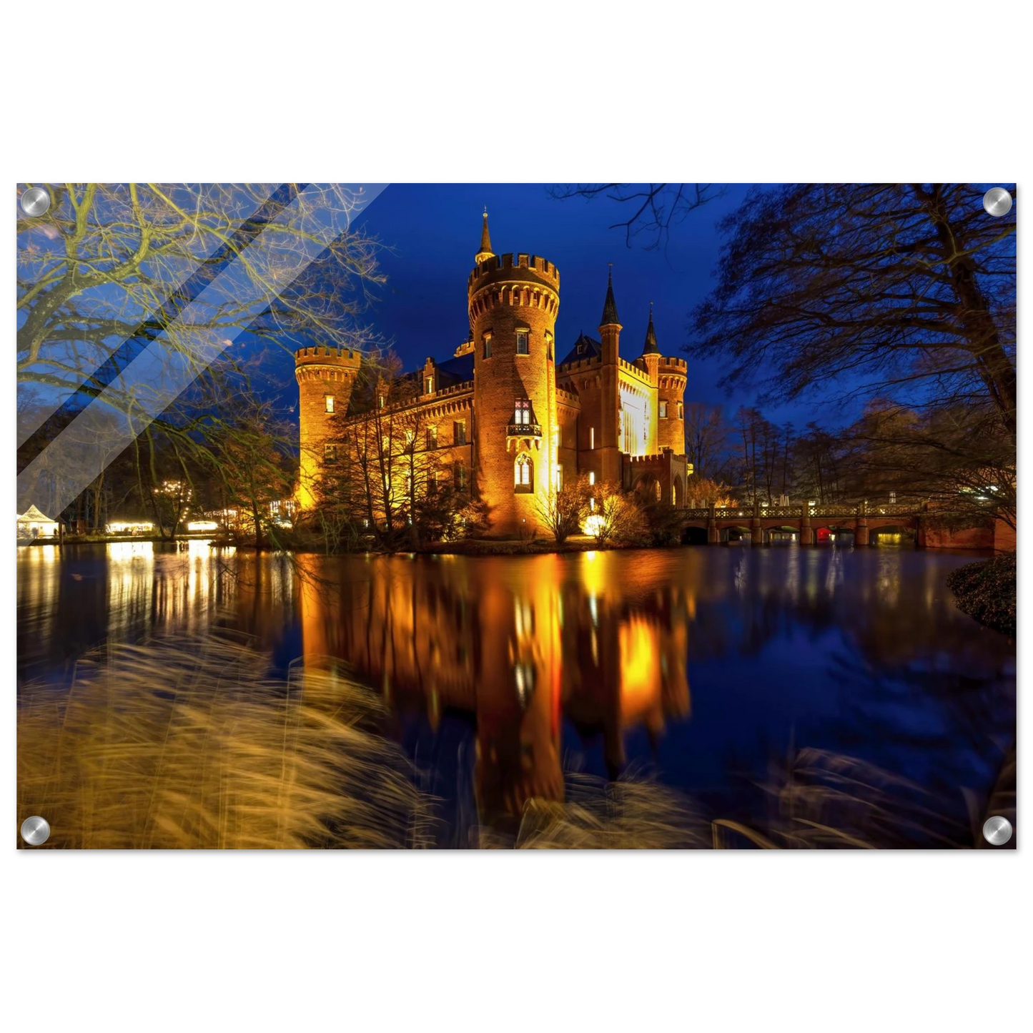 Wandbild schimmerndes schloss bei nacht eine maerchenhafte kulisse in verschiedenen groessen