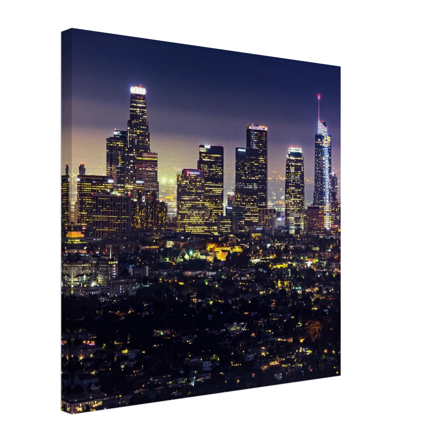Wandbild funkelnde skyline bei nacht city lights kunstdruck in vielen groessen