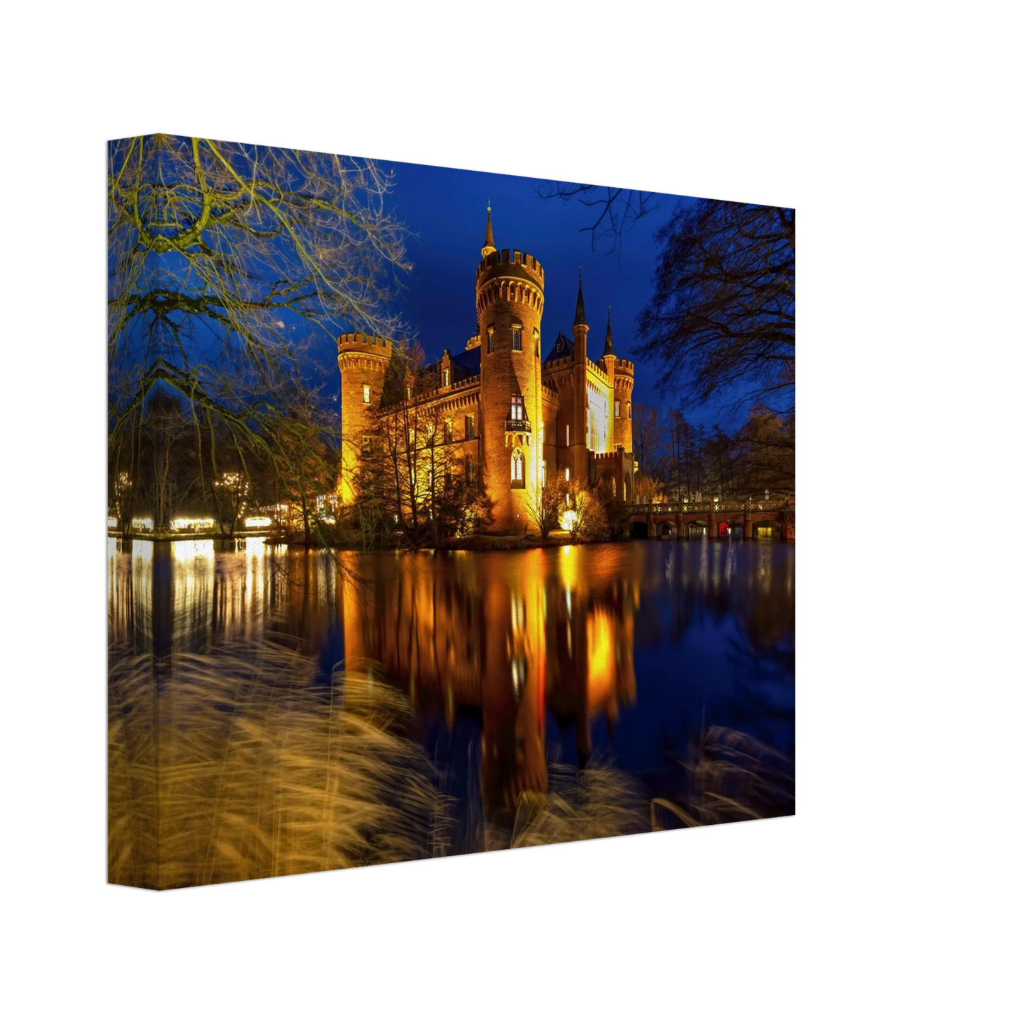 Wandbild schimmerndes schloss bei nacht eine maerchenhafte kulisse in verschiedenen groessen