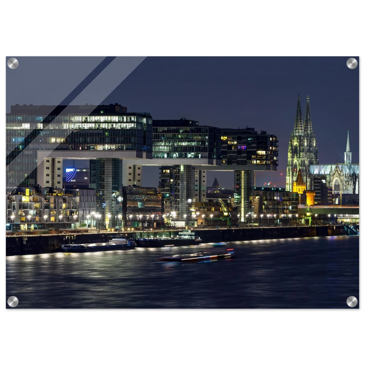 Wandbild koelner skyline bei nacht modernes stadtbild fuer ihr zuhause in vielen groessen